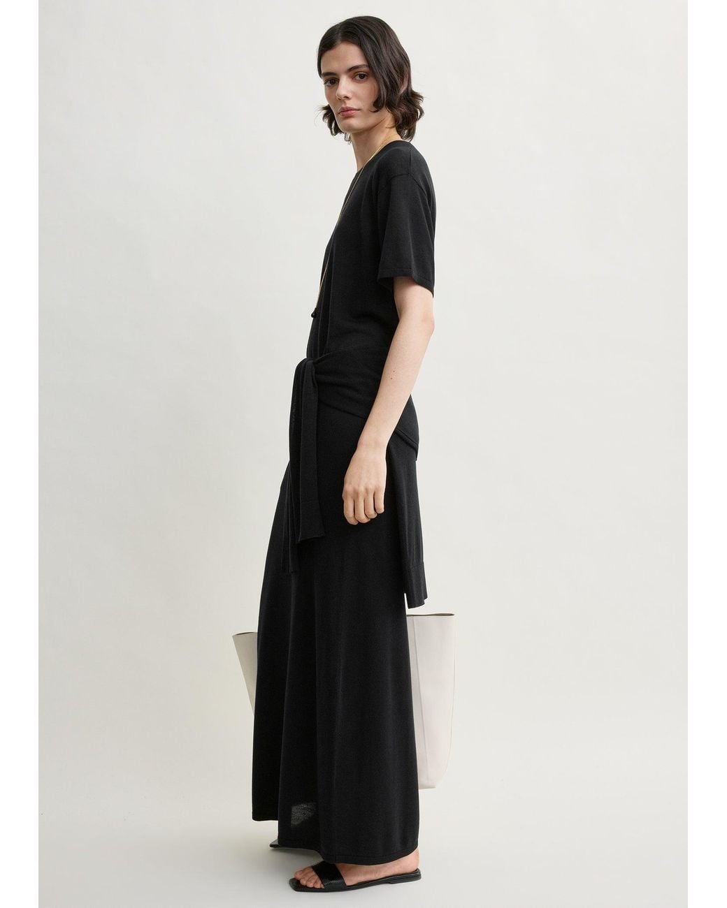 Totême Black Long Knit Skirt
