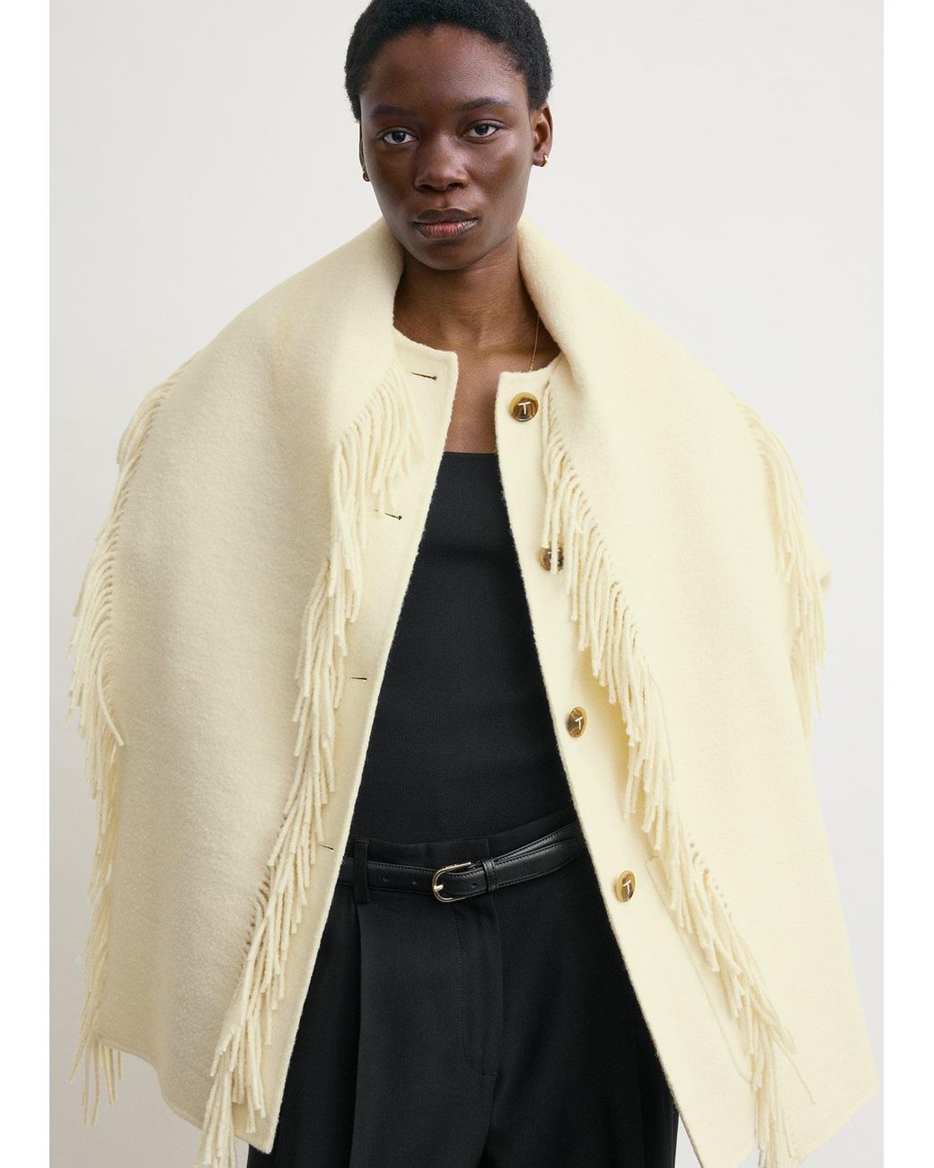 Totême Natural Fringed Scarf Jacket
