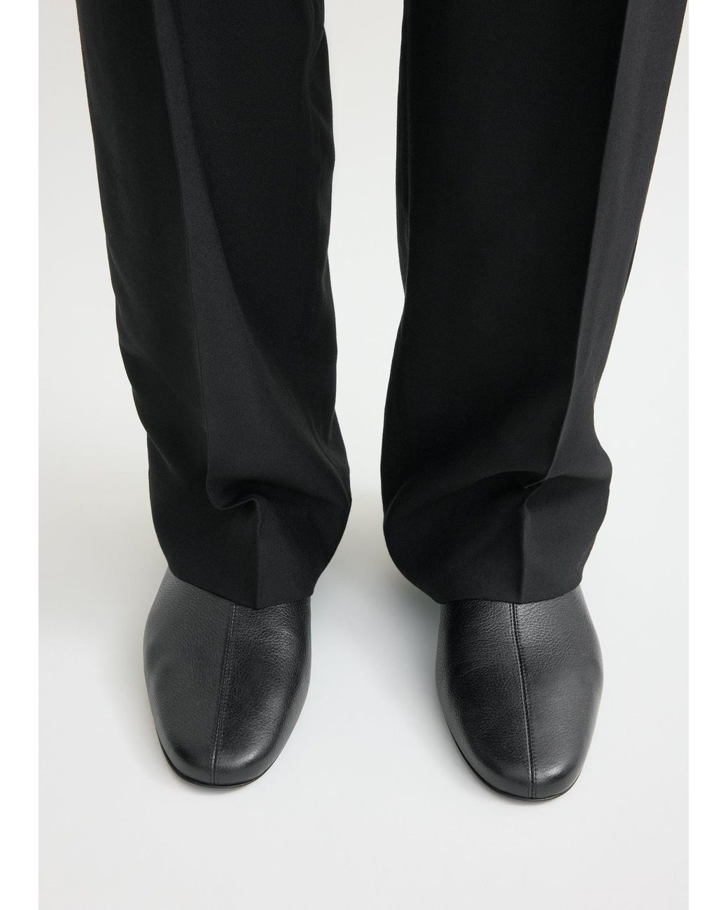 Totême Black Grained-Leather Ankle Boots
