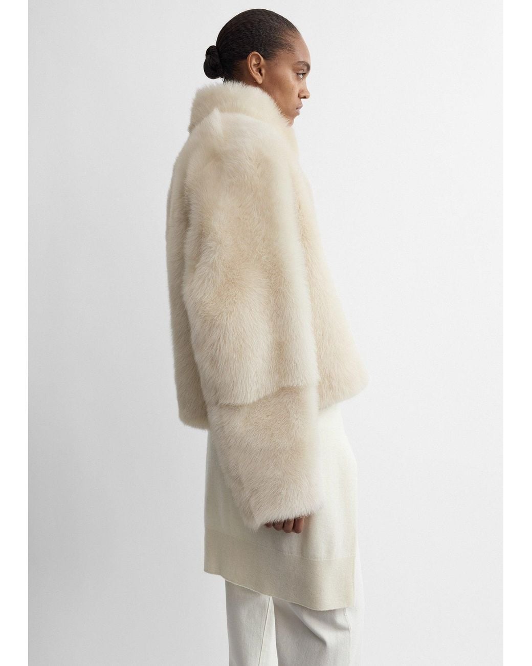 Totême  White Silky Shearling Jacket