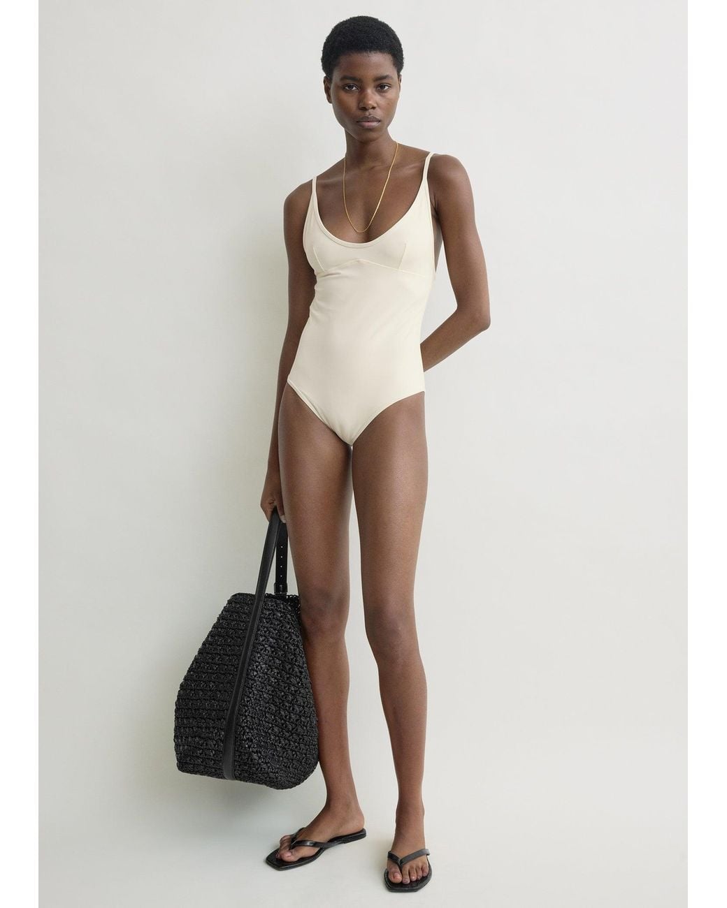 Totême White Scoop Swimsuit