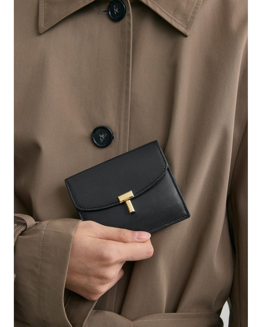 Totême  White T-Lock Leather Cardholder