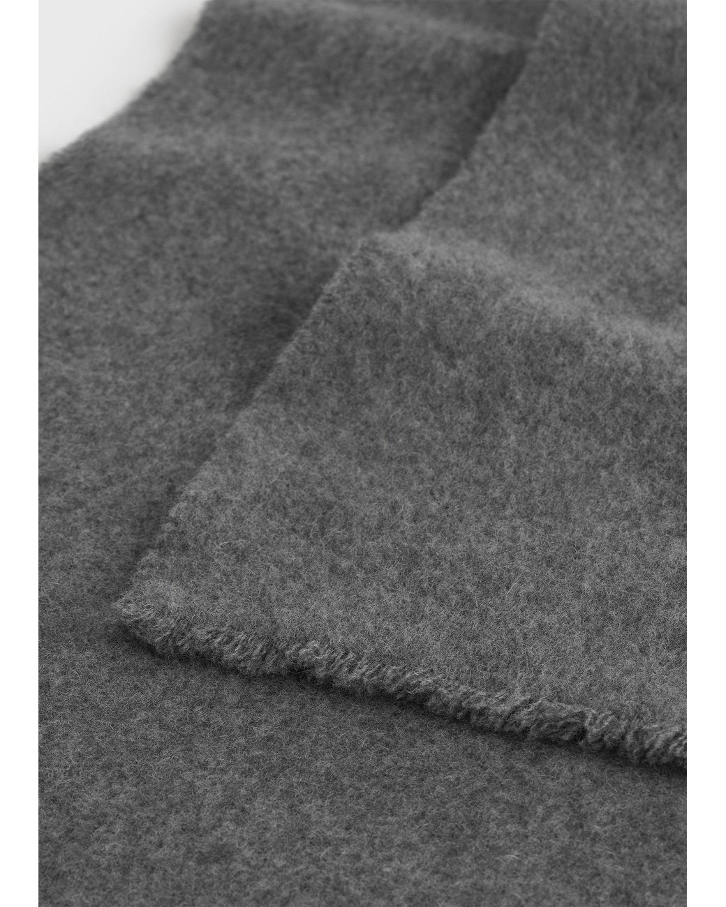 Totême Gray Wide Classic Wool Scarf Mid