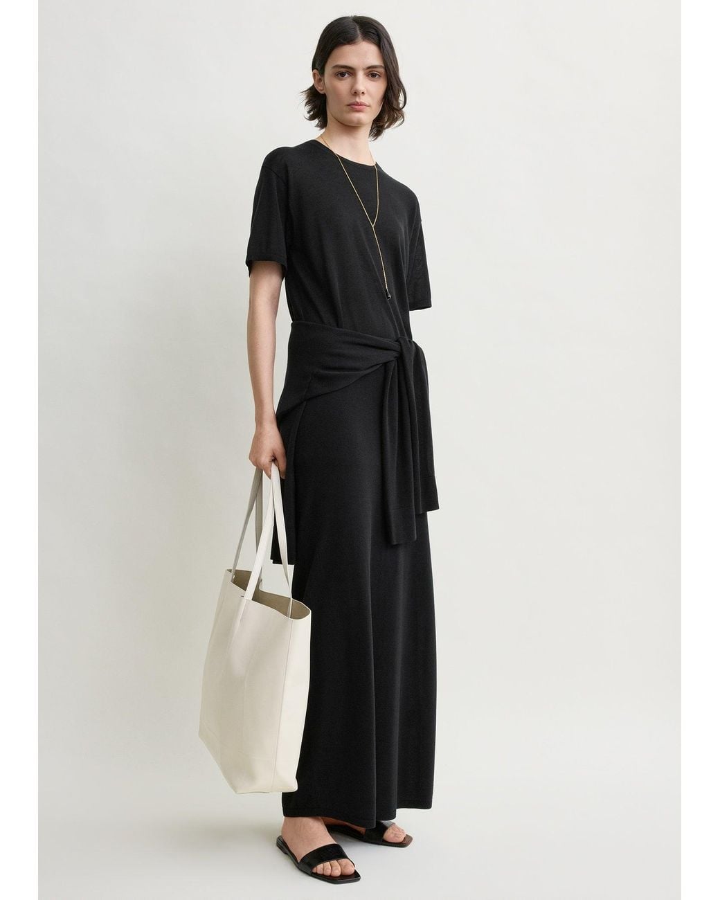 Totême Black Long Knit Skirt