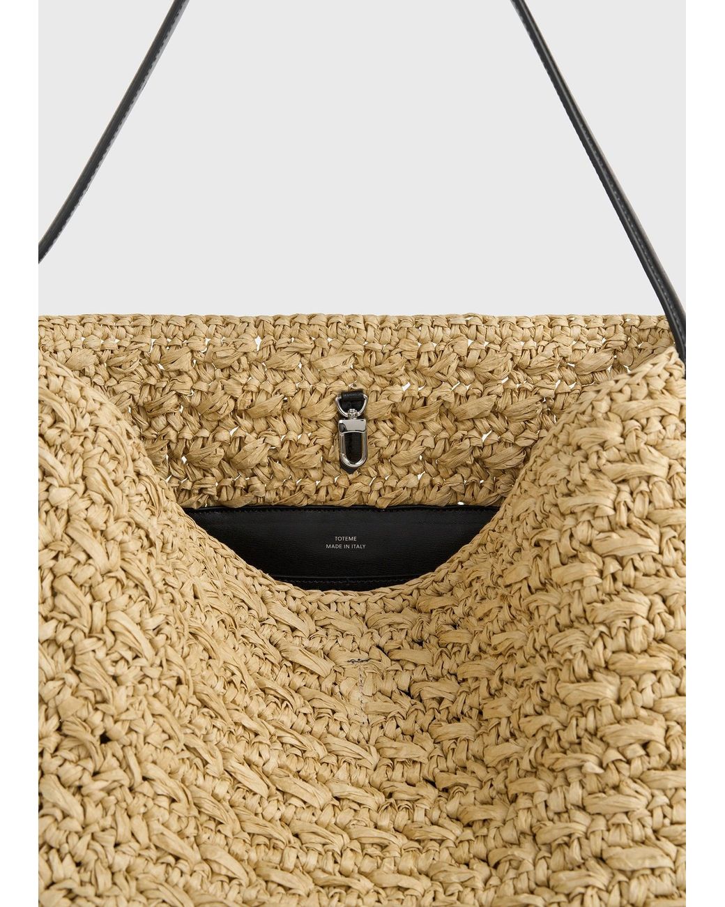 Totême  Metallic Medium Belted Paper Raffia Tote