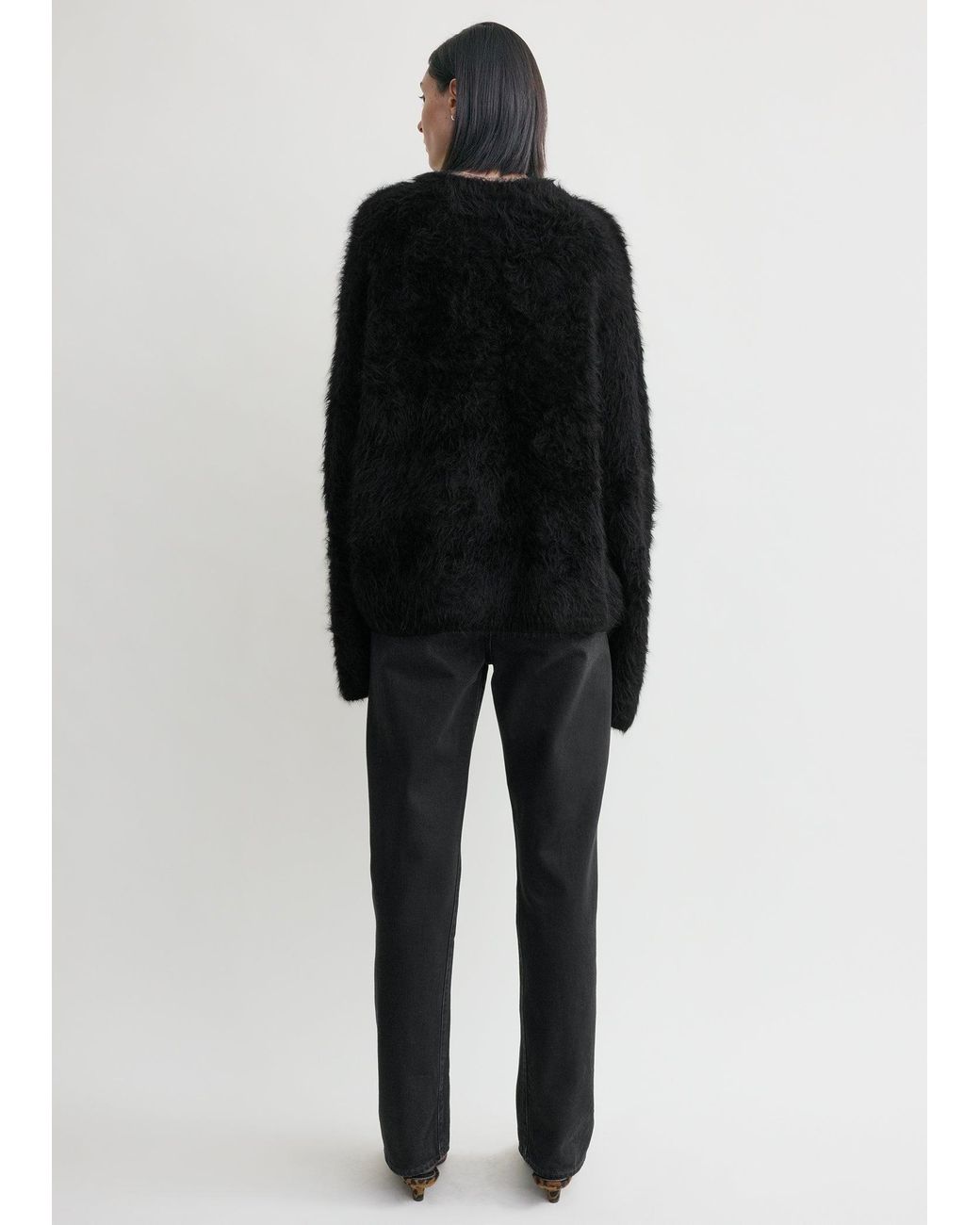 Totême Black Boxy Alpaca Knit