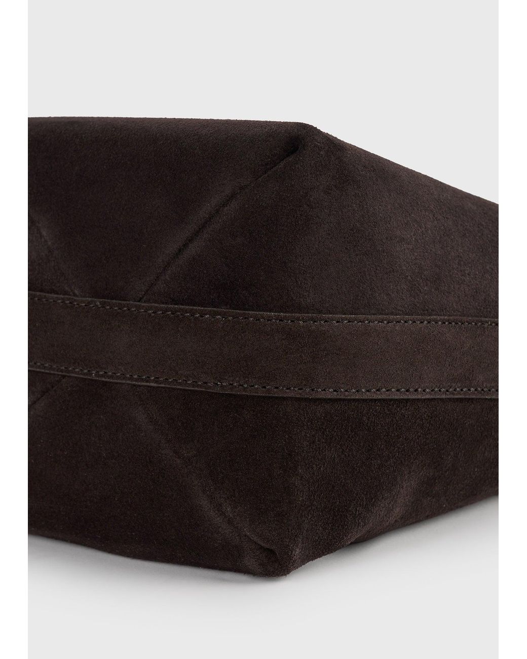 Totême  Black Small Belted Suede Tote