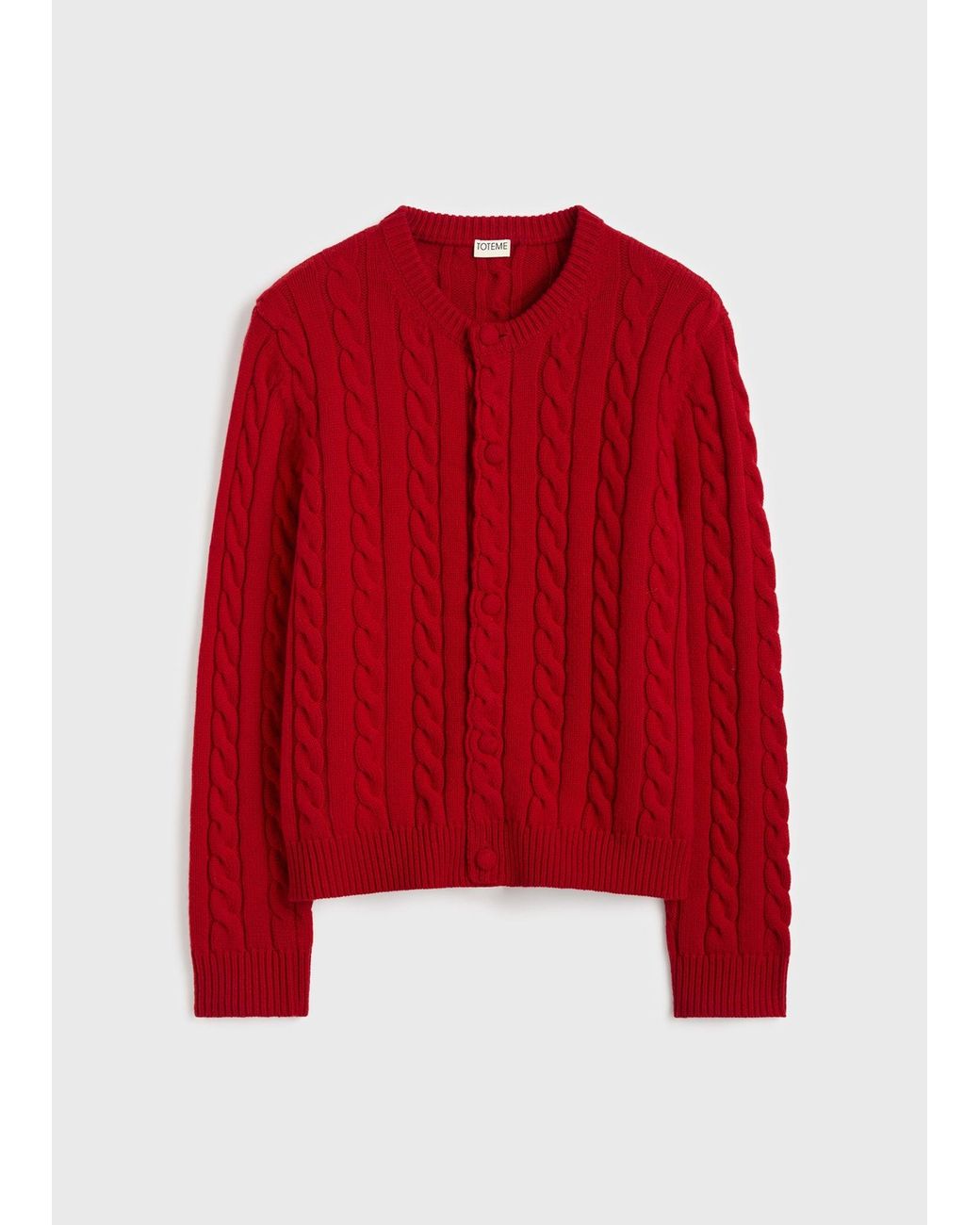 Totême Red Cable Cardigan