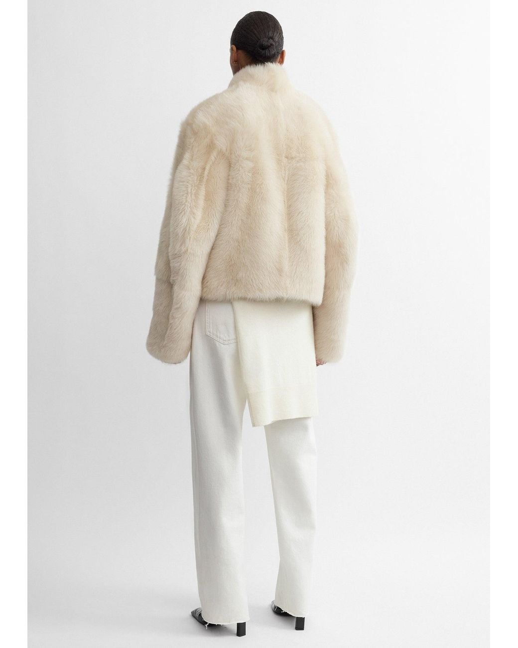 Totême  White Silky Shearling Jacket