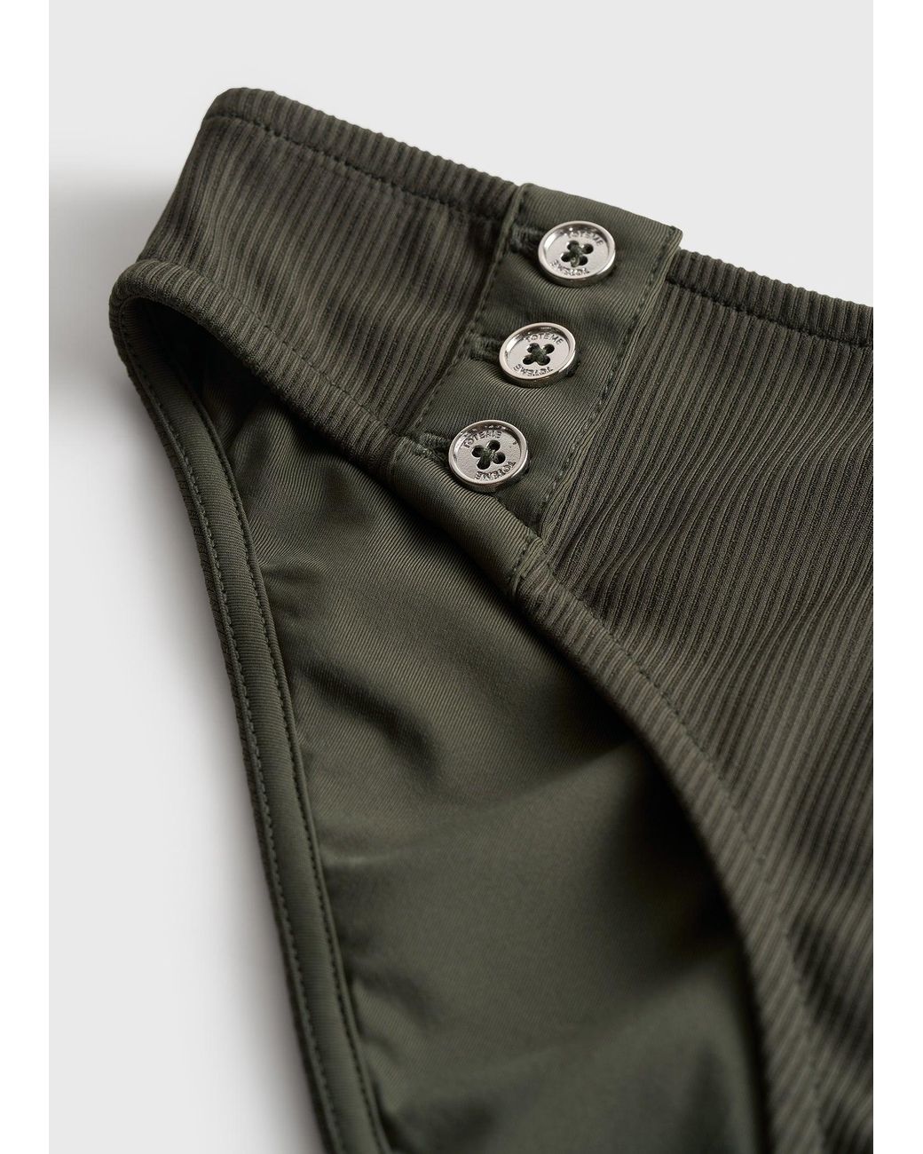 Totême  White Ribbed Bikini Bottom