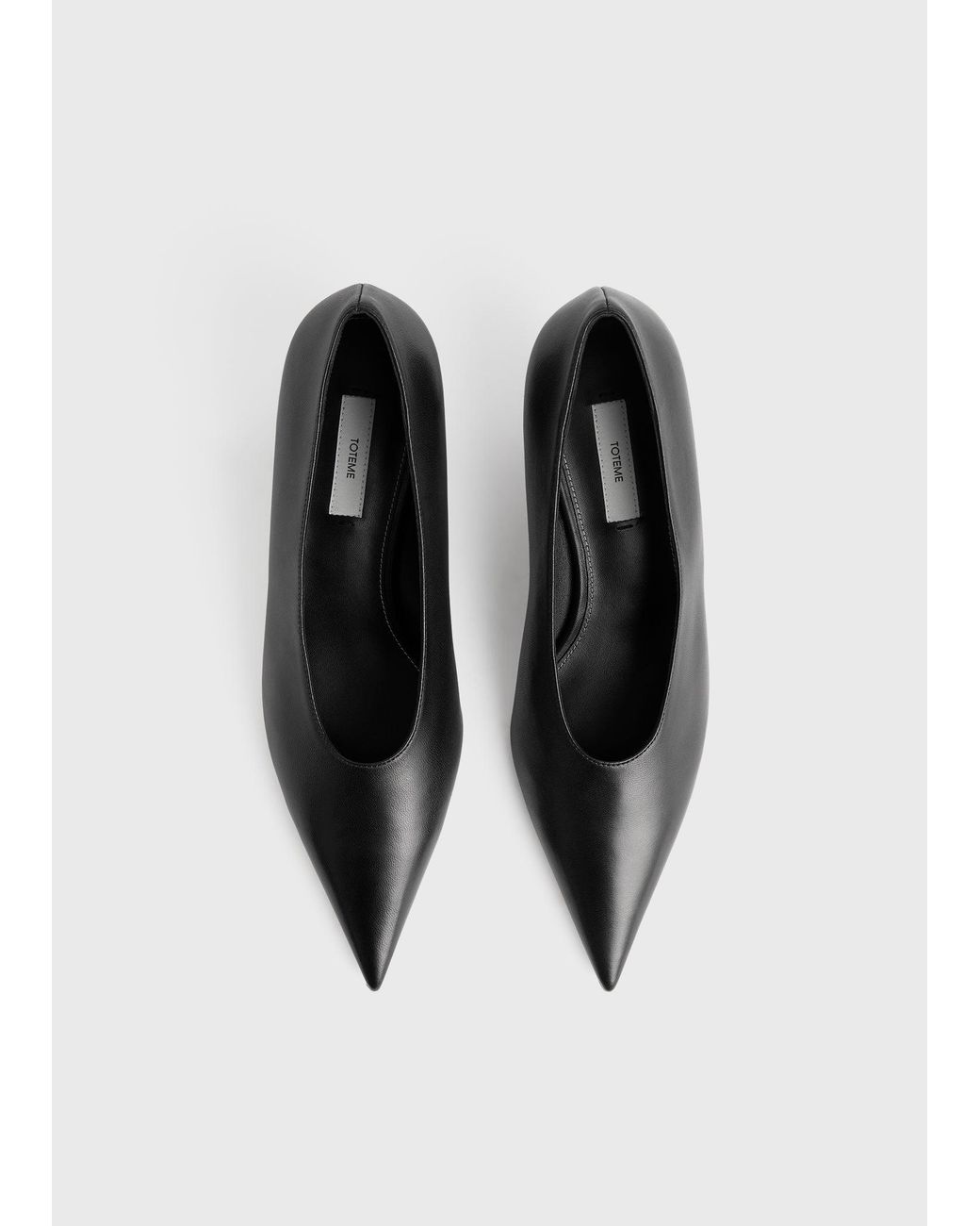 Totême White Sharp Nappa Kitten Pumps