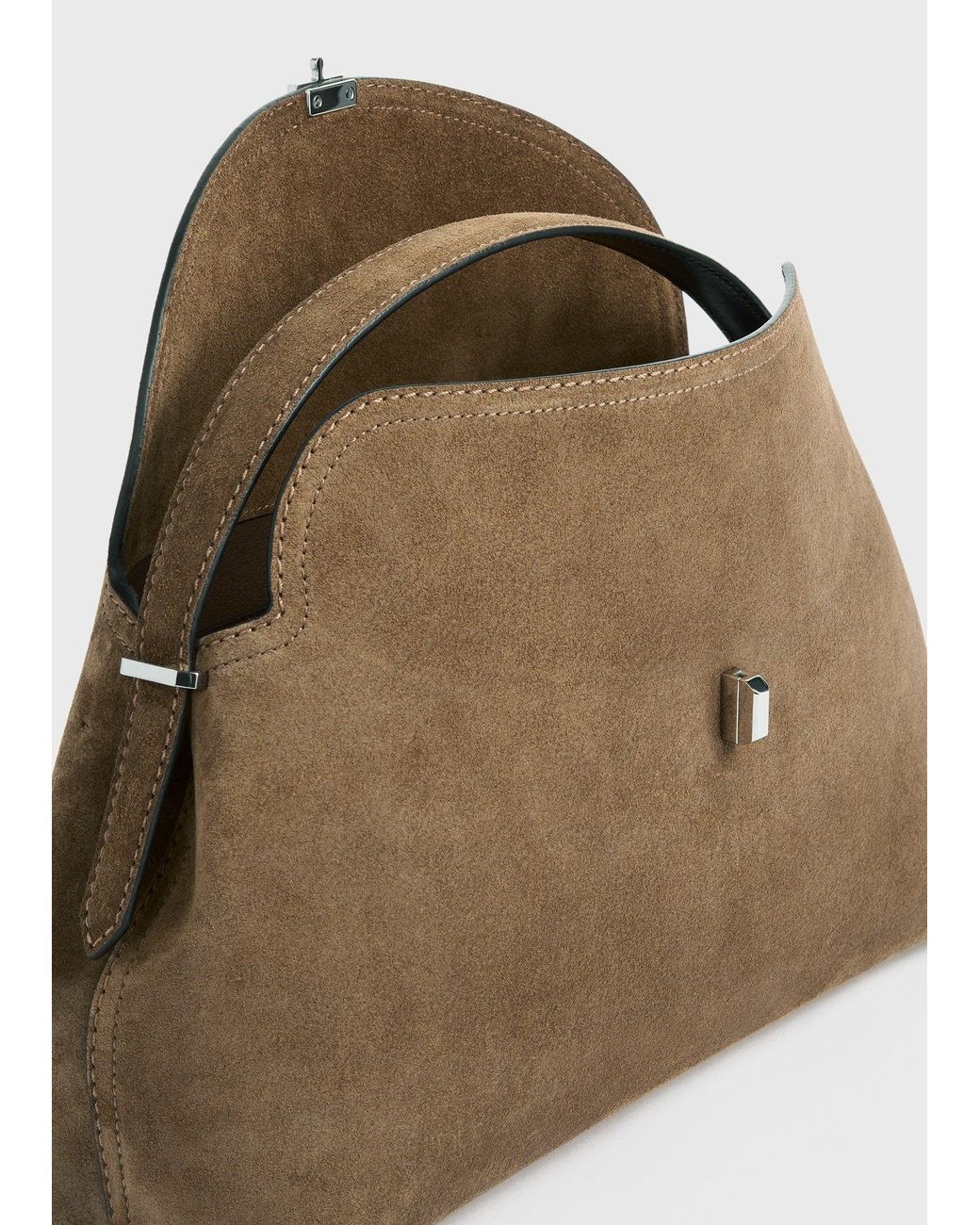 Totême Natural T-Lock Suede Top Handle