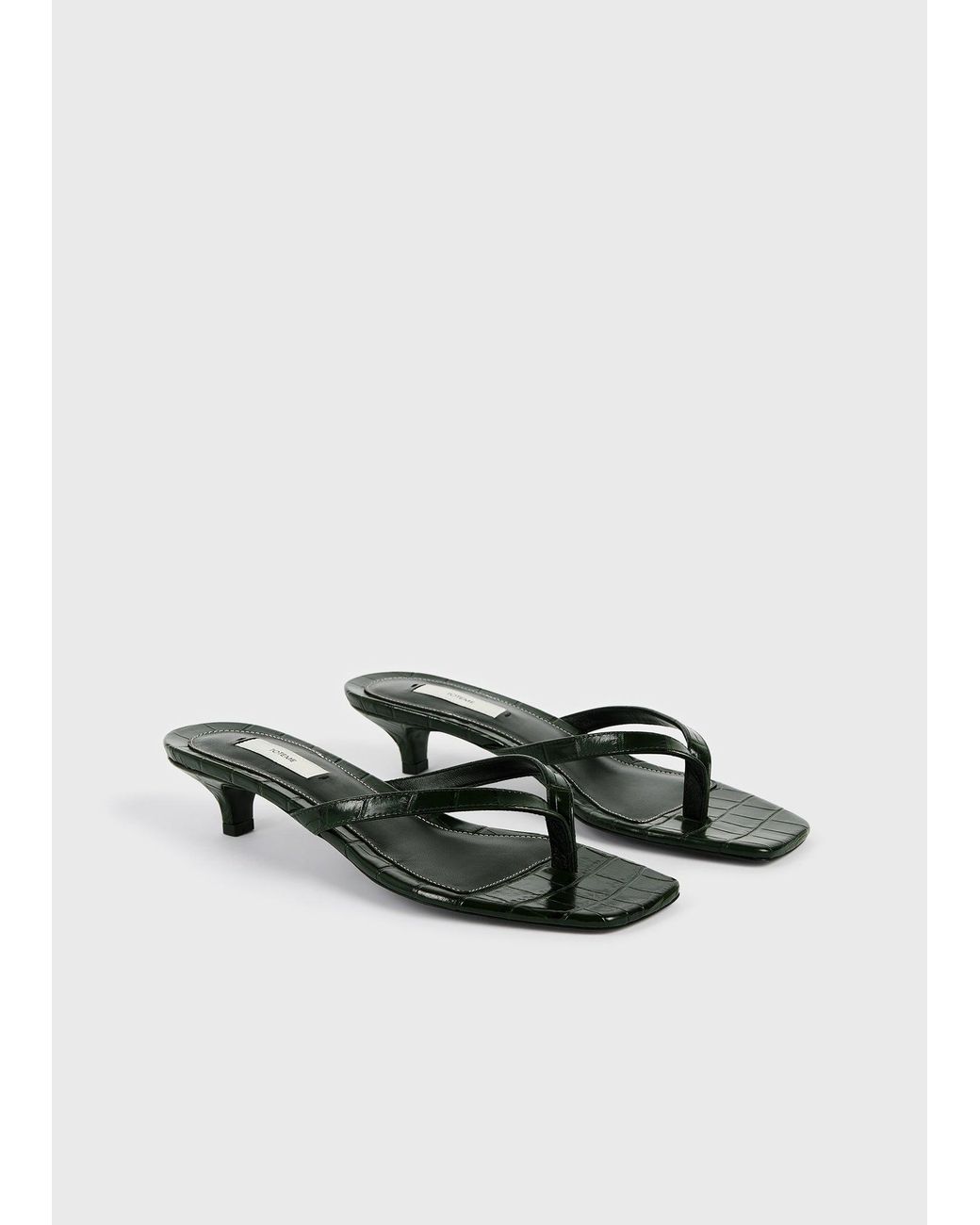 Totême  White Croco-Embossed Heeled Flip Flops