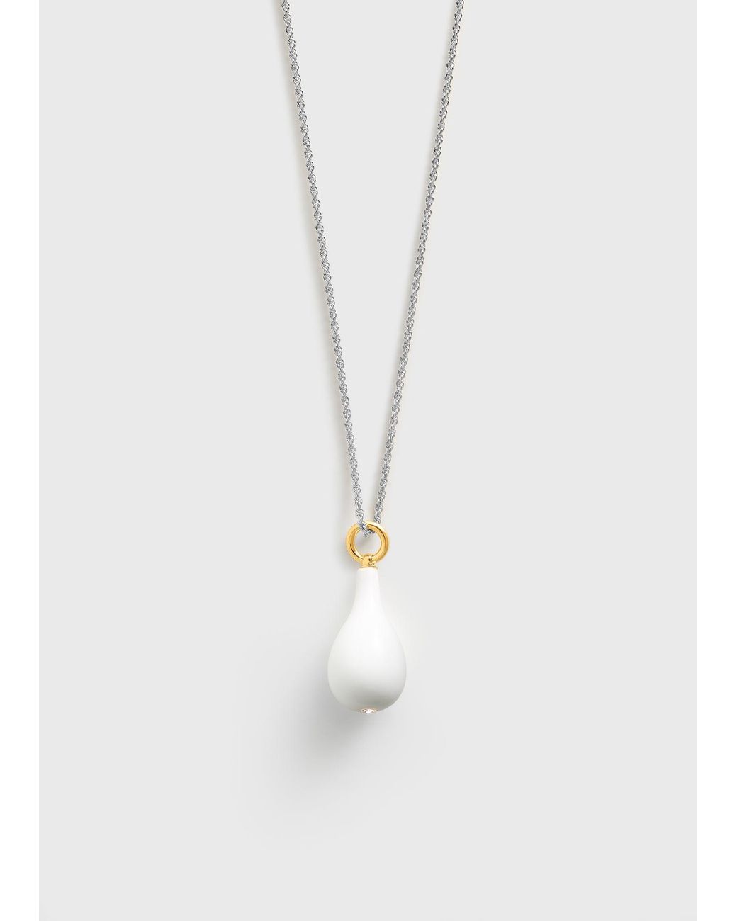 Totême White Medium Crystal Drop Necklace