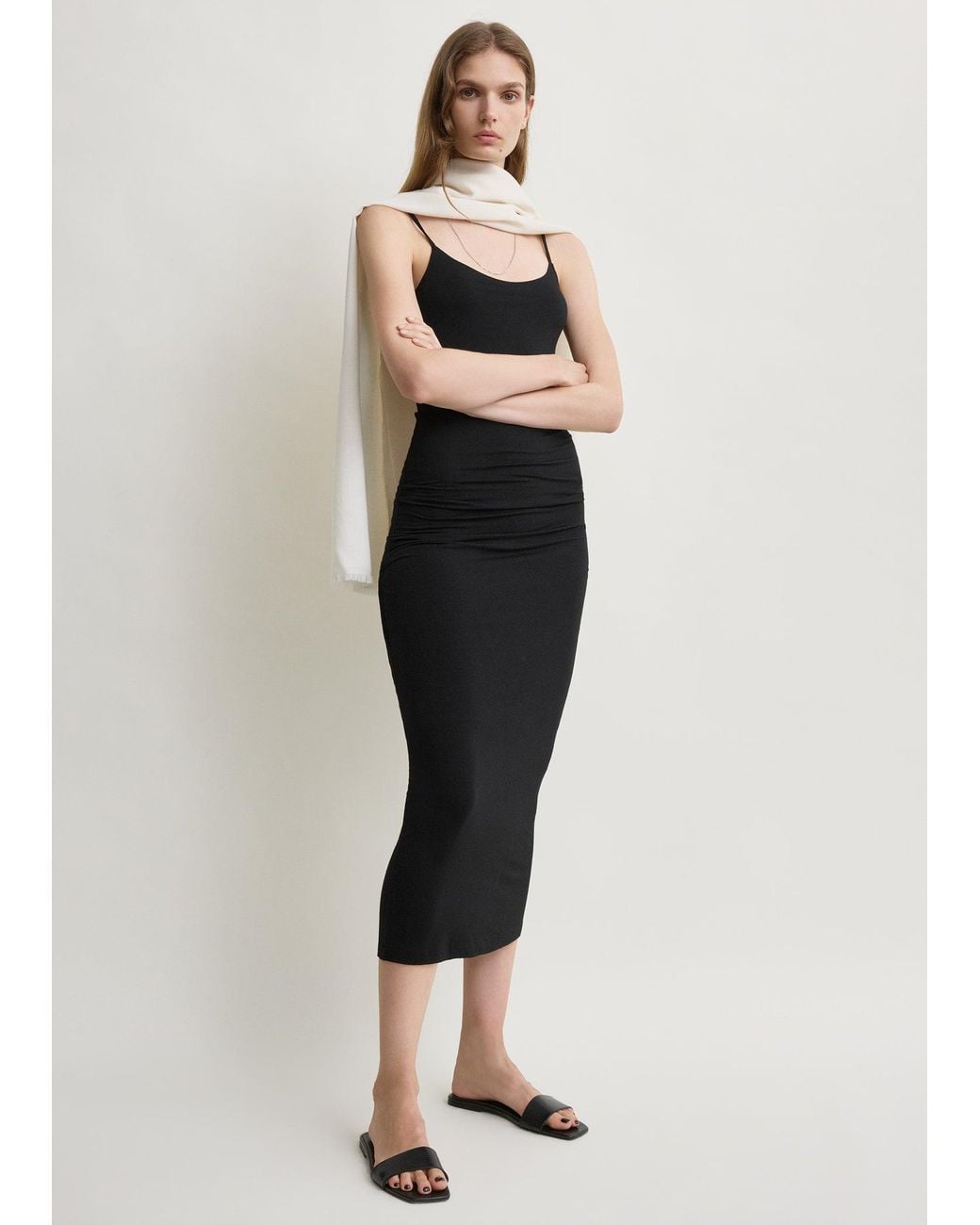 Totême Natural Draped Slip Dress