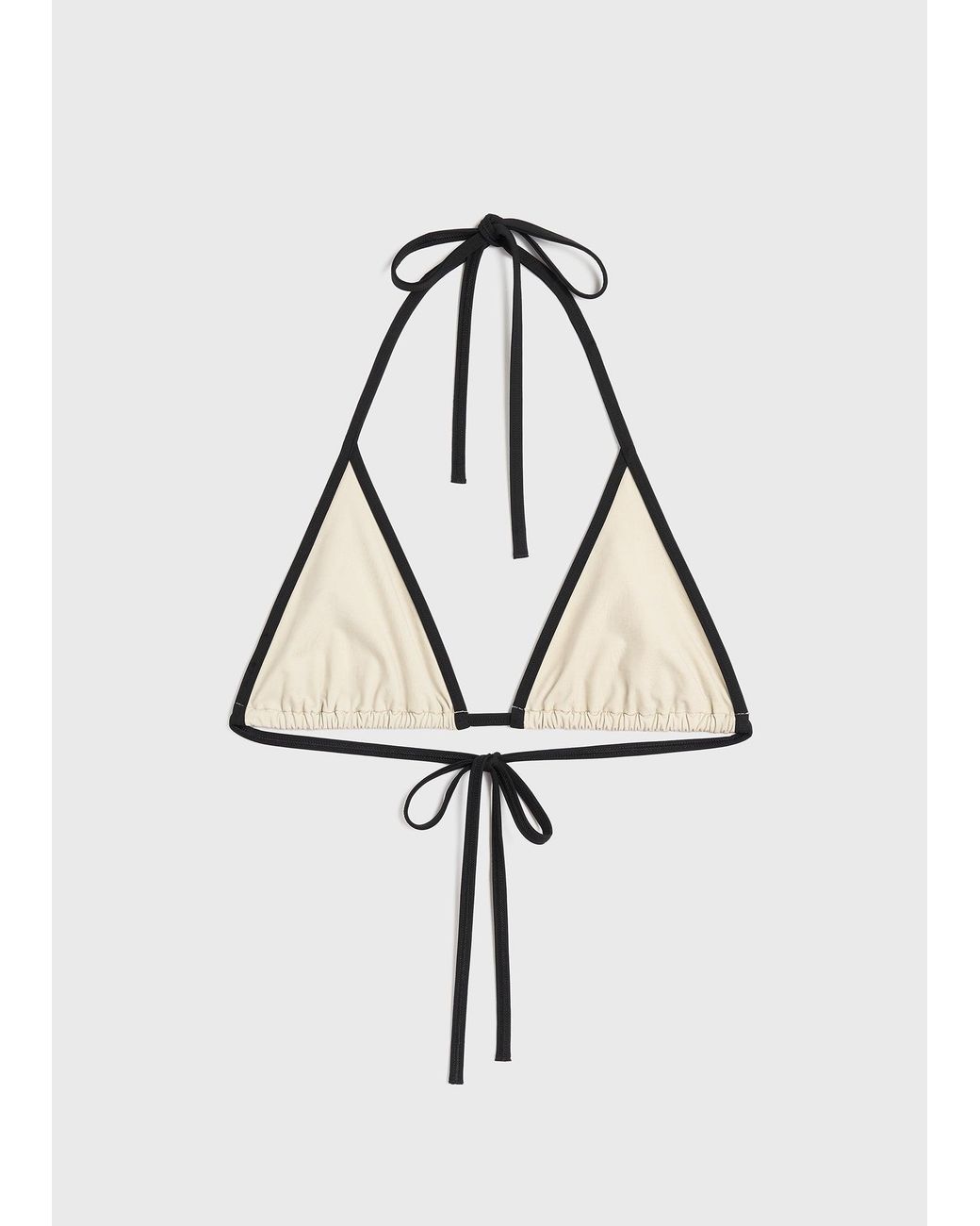 Totême White Stripe Tie Bikini Top
