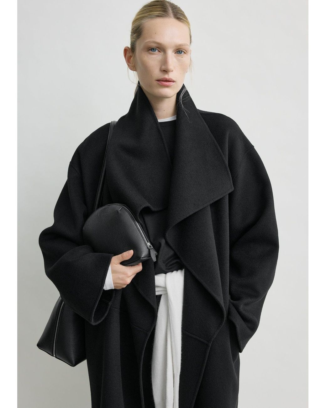 Totême Black Signature Doublé Long Coat