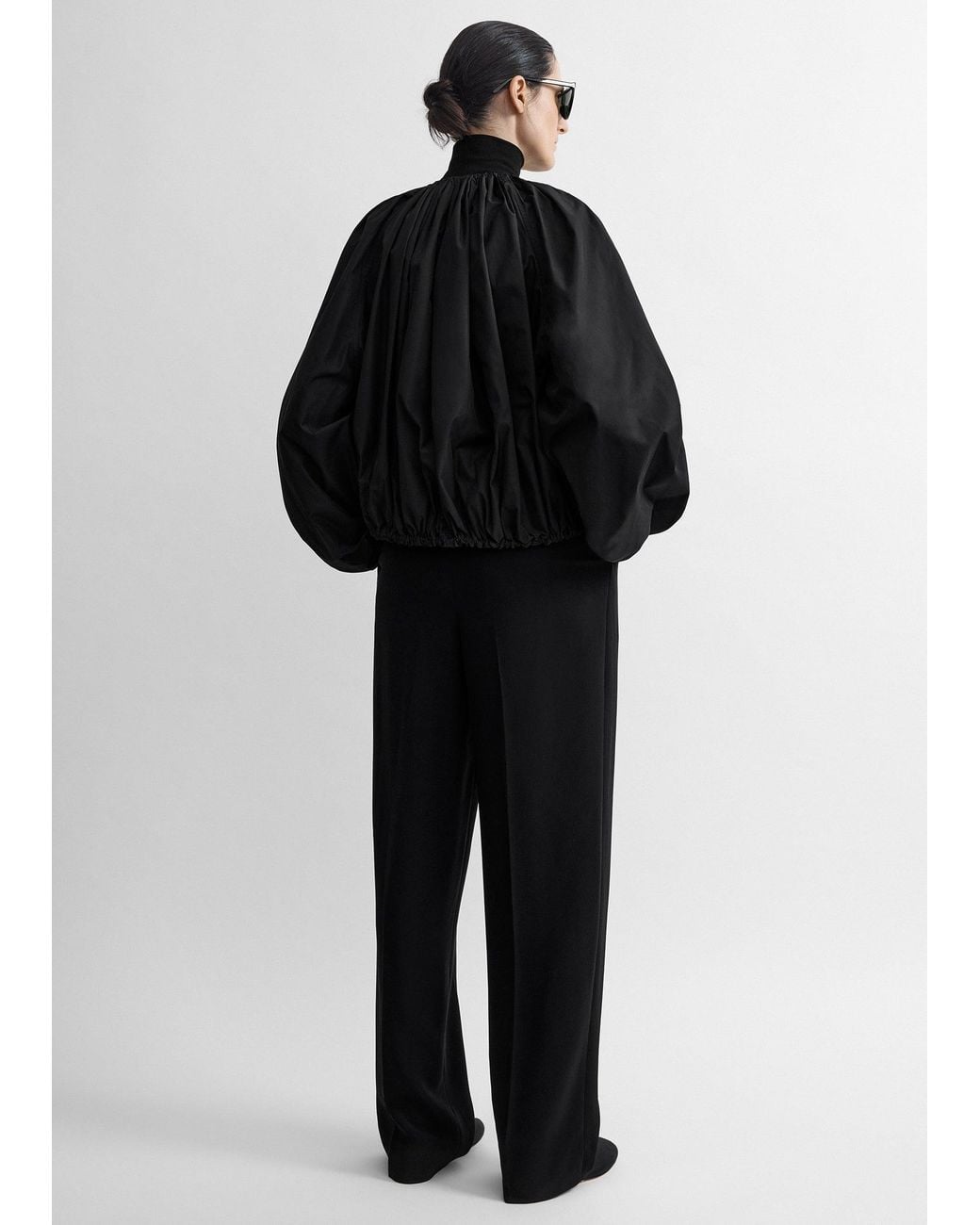Totême Black Gathered Parachute Jacket