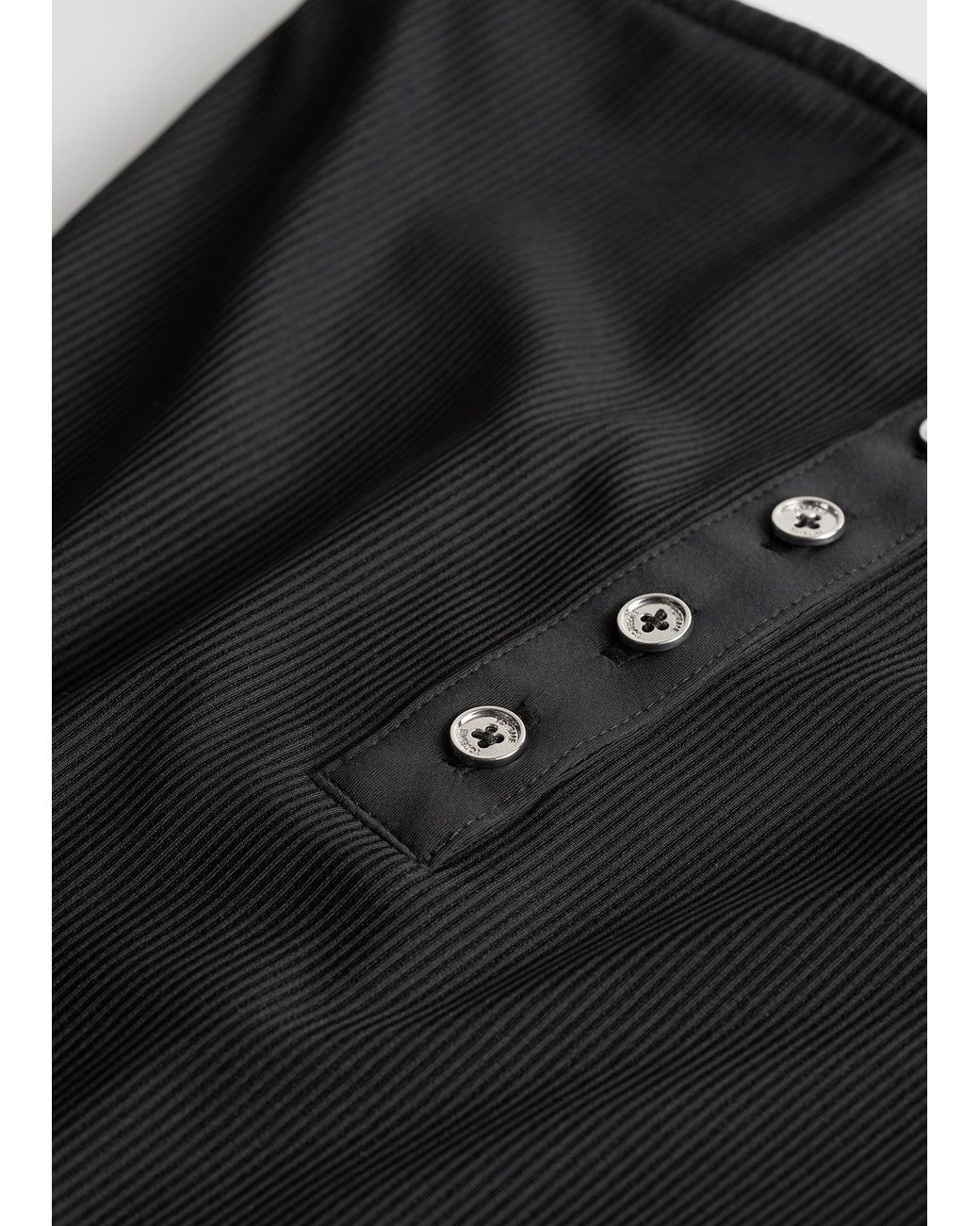 Totême Black Ribbed Strapless Swimsuit