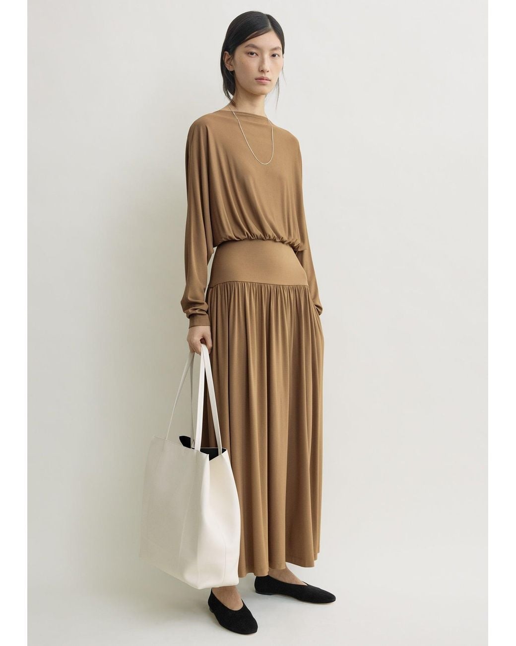 Totême Natural Boatneck Jersey Dress