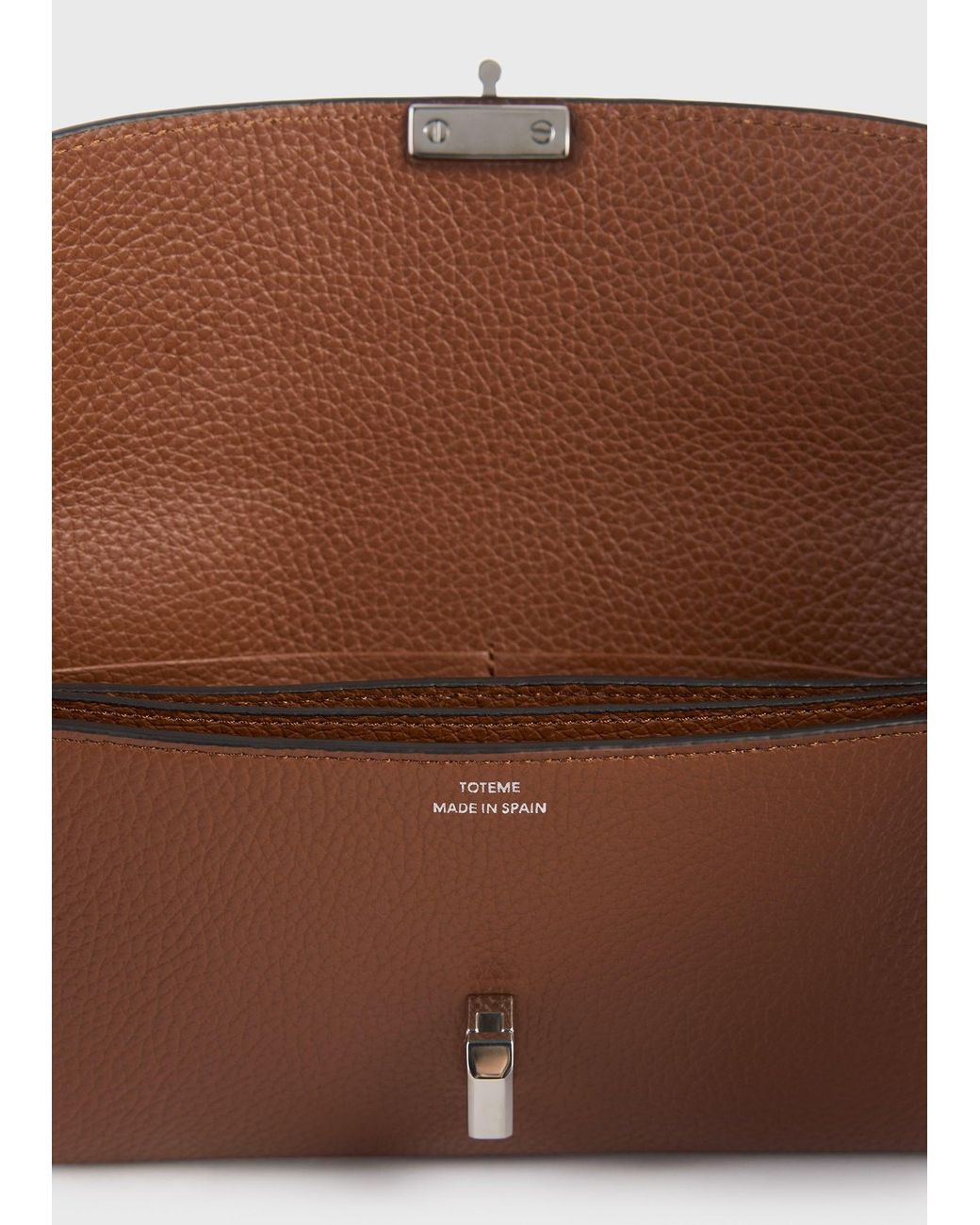 Totême Brown T-Lock Grained-Leather Wallet