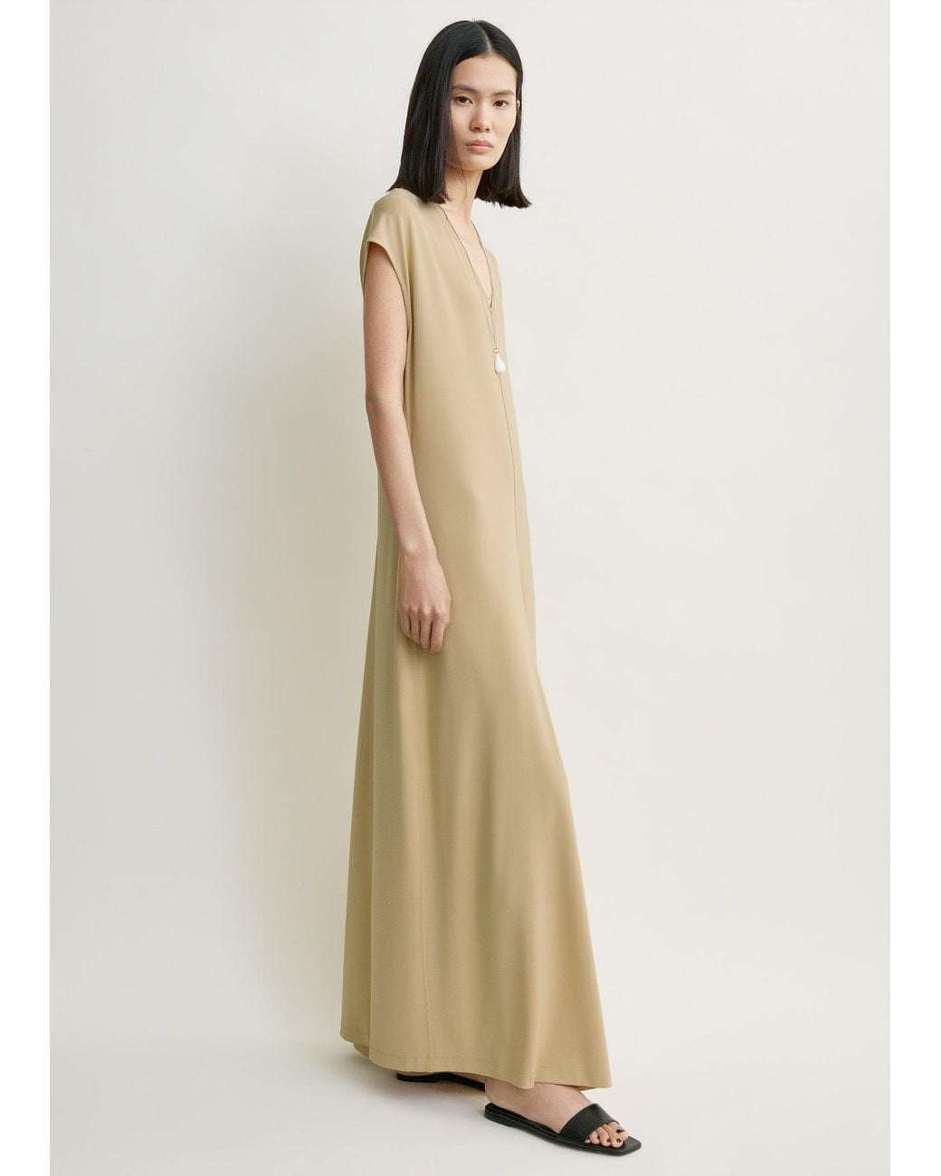 Totême  Natural V-Neck Jersey Dress