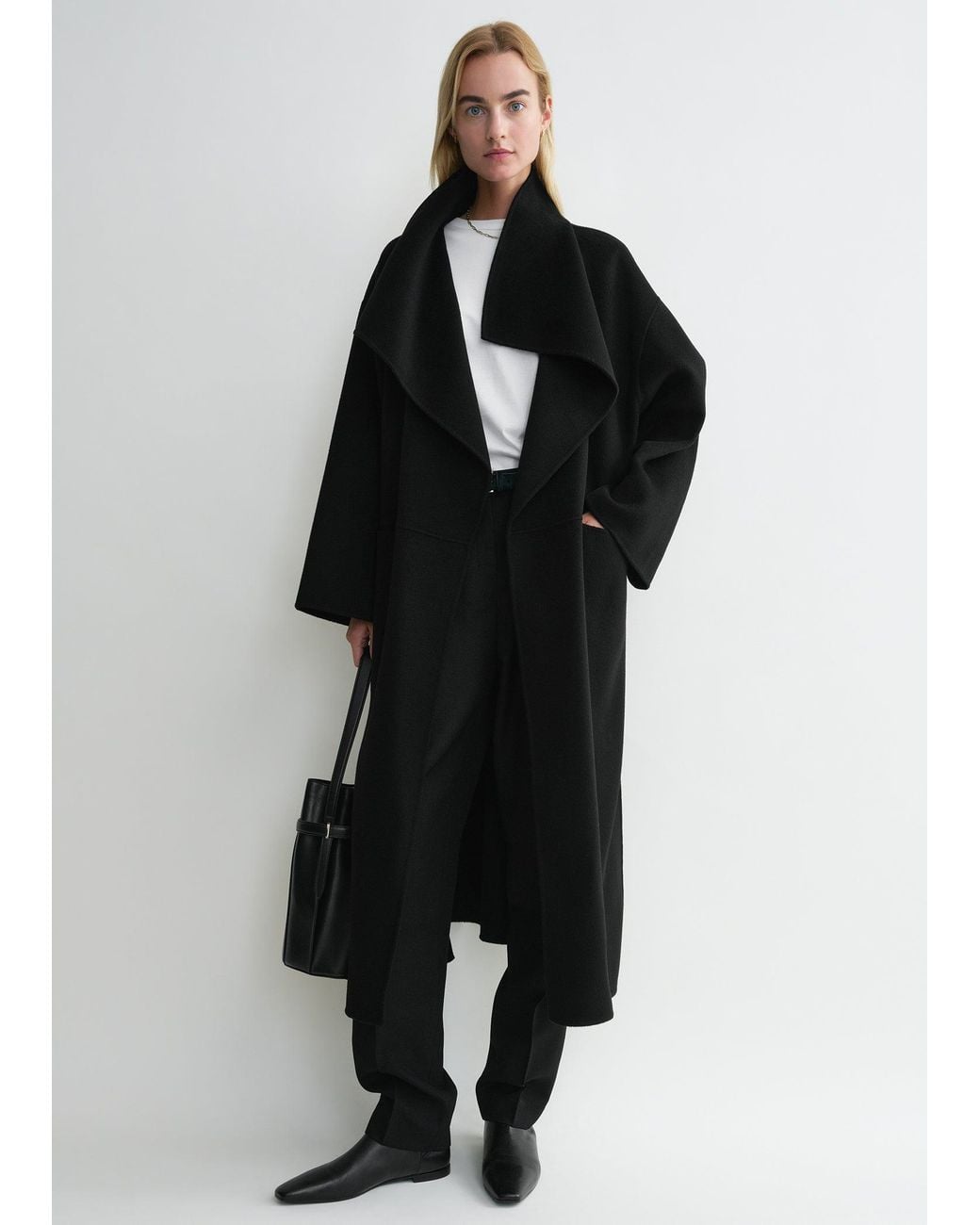 Totême Black Signature Doublé Coat