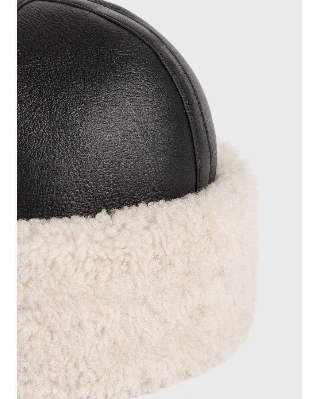 Totême Black Shearling Winter Hat