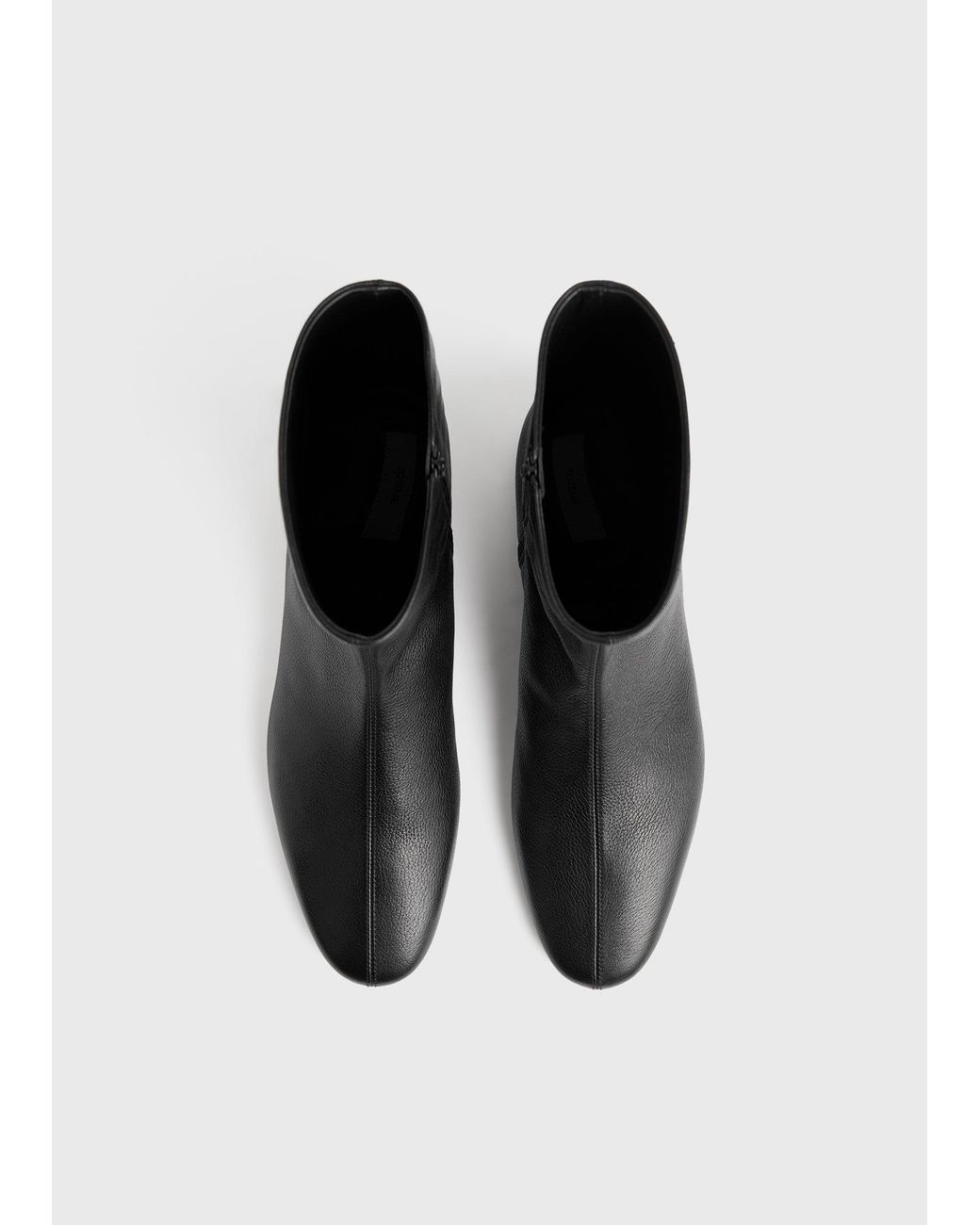 Totême Black Grained-Leather Ankle Boots