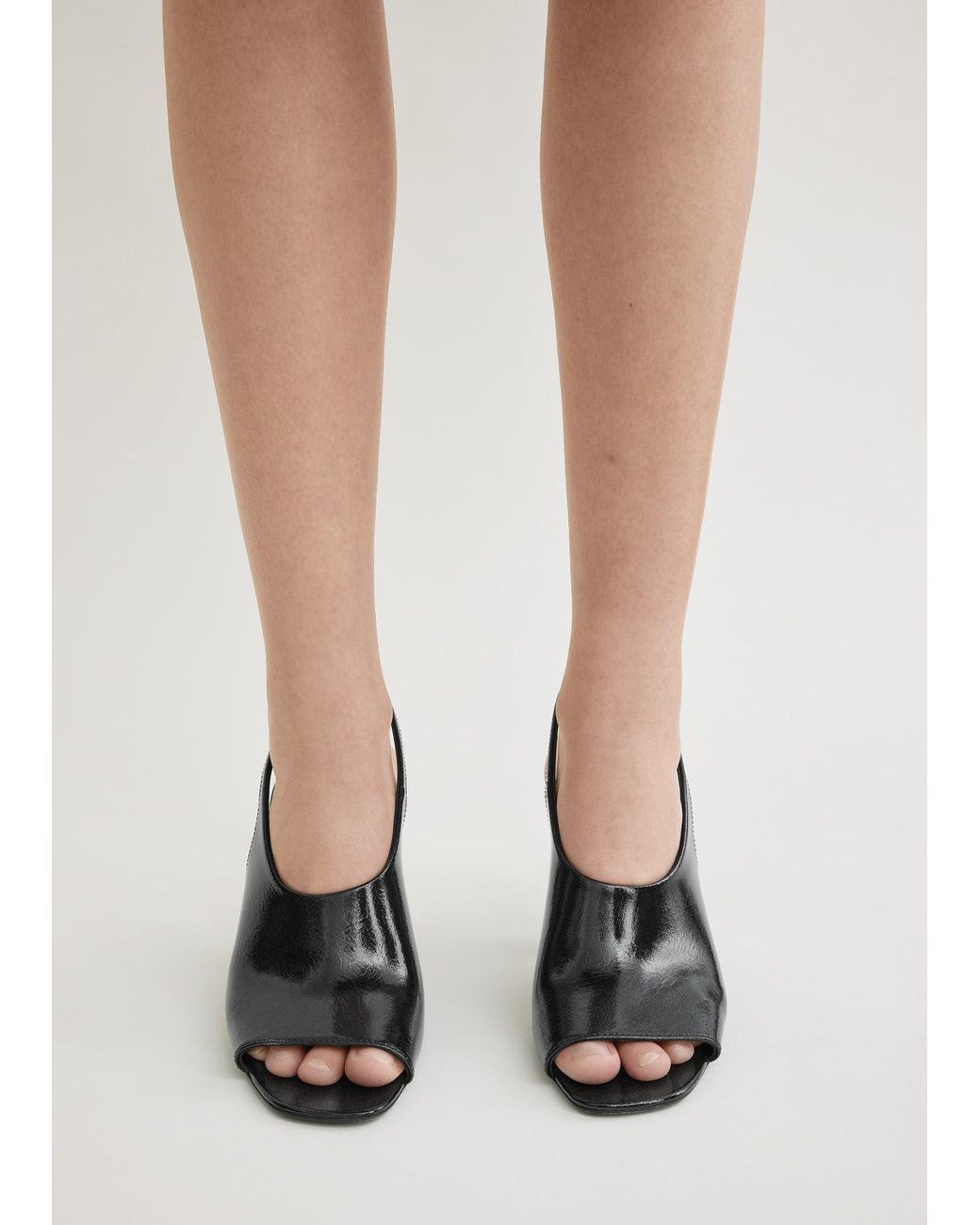 Totême Black Contour Naplack Slingbacks