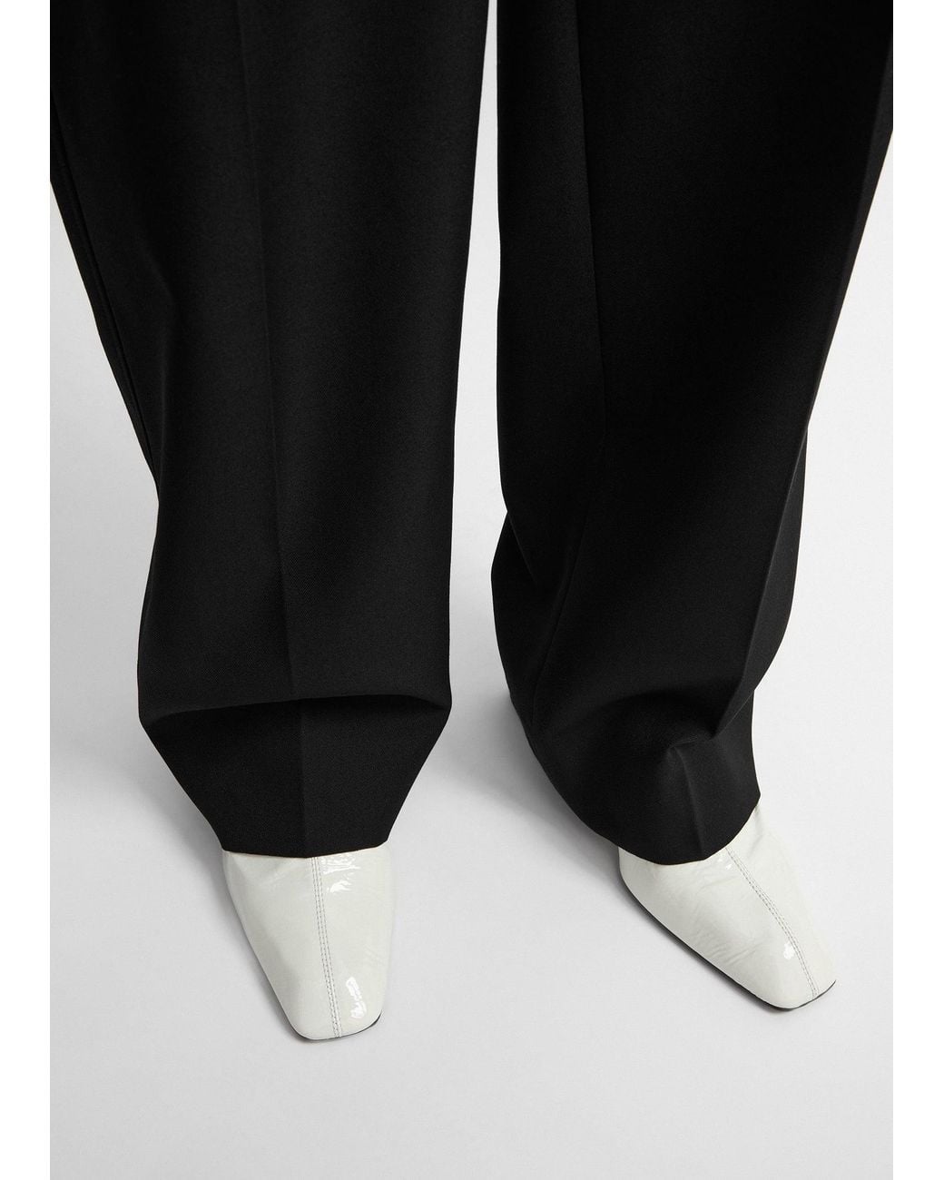 Totême White Bar Mid-Heel Naplack Boots