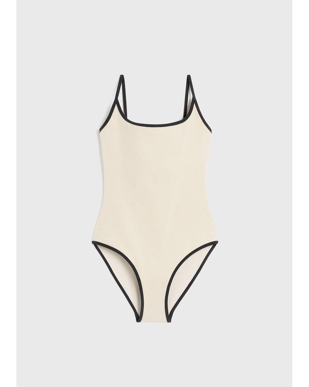Totême White Stripe Edge Swimsuit