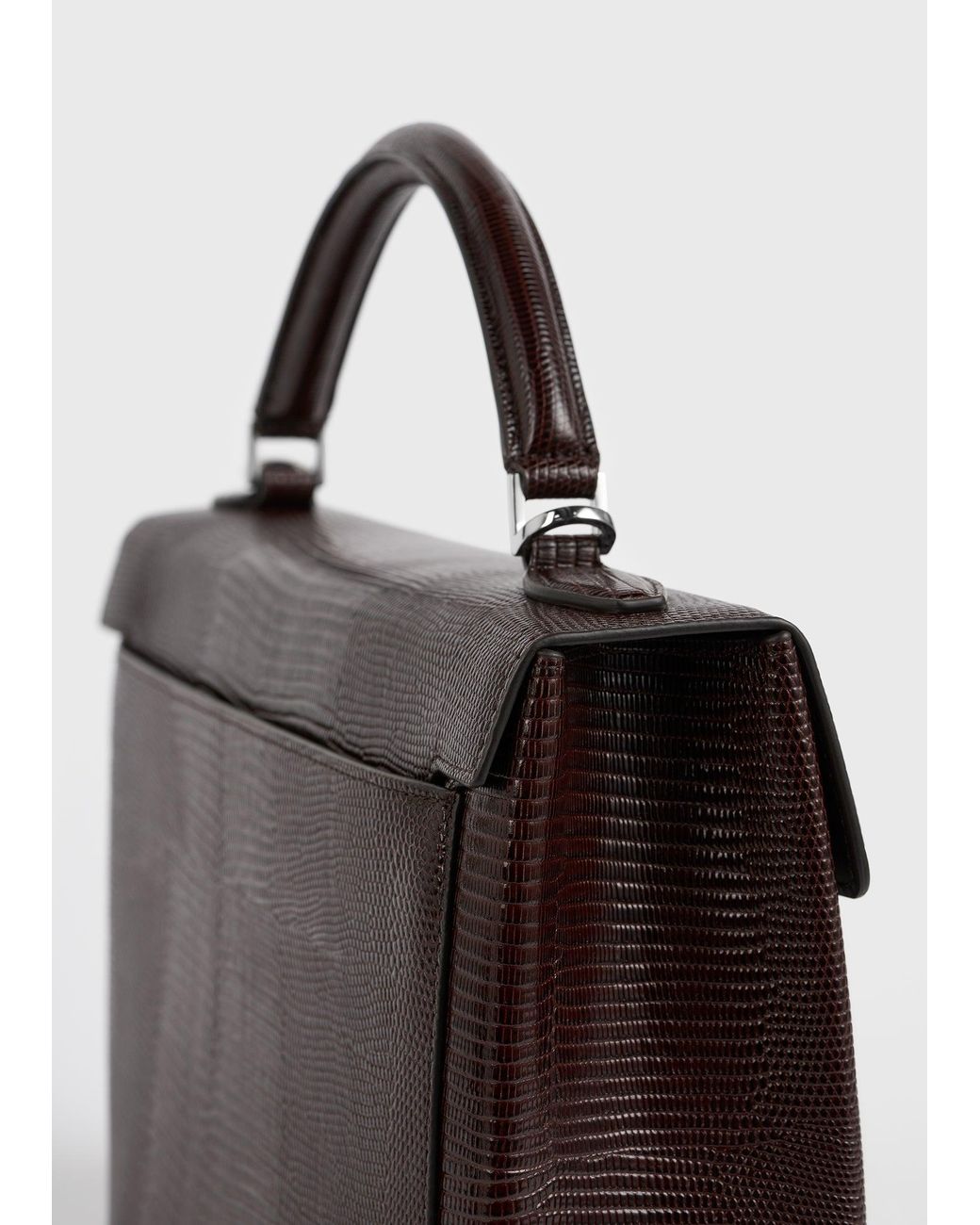 Totême Blue Clip Lizard-Embossed Top Handle