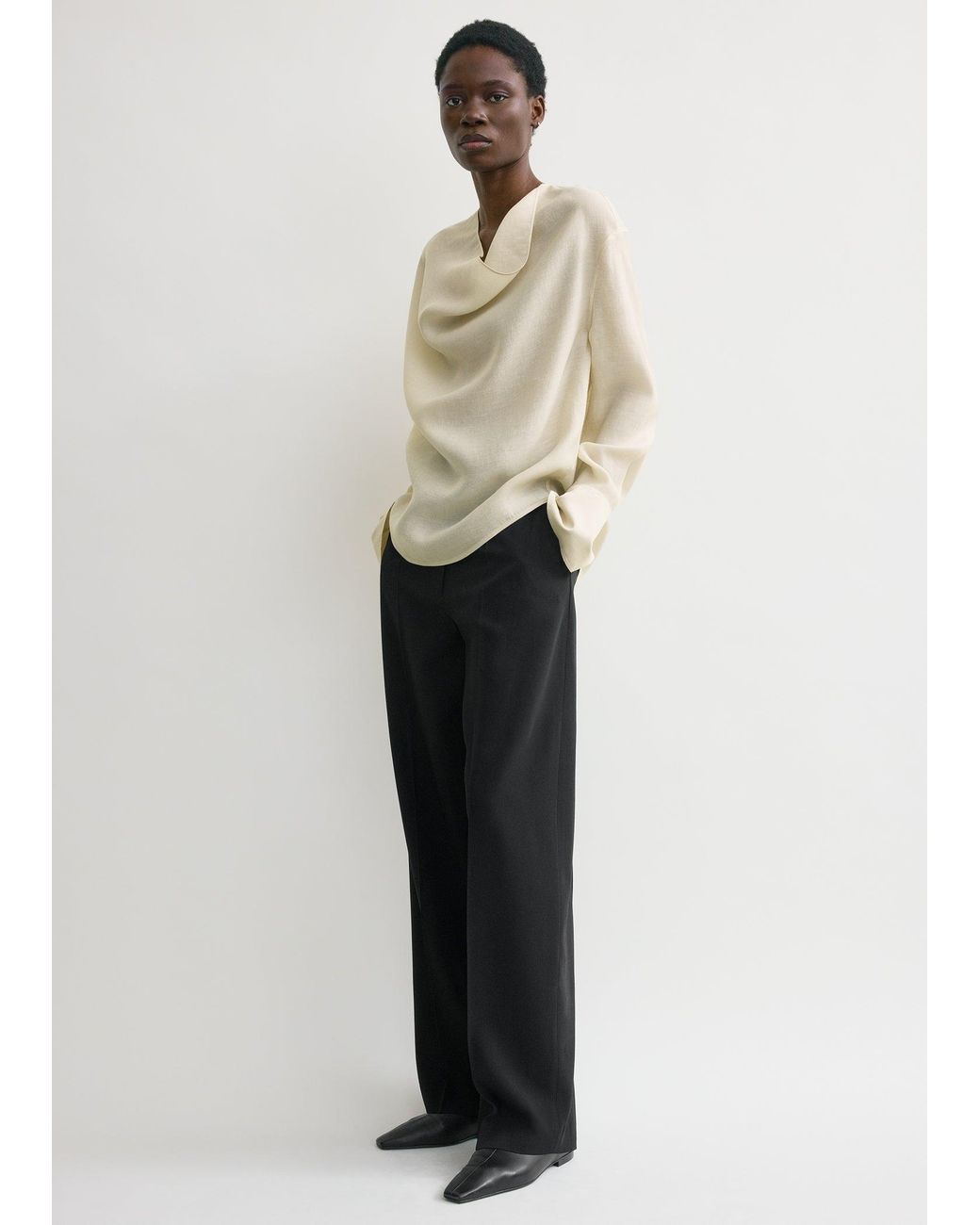 Totême  White Cowl Blouse