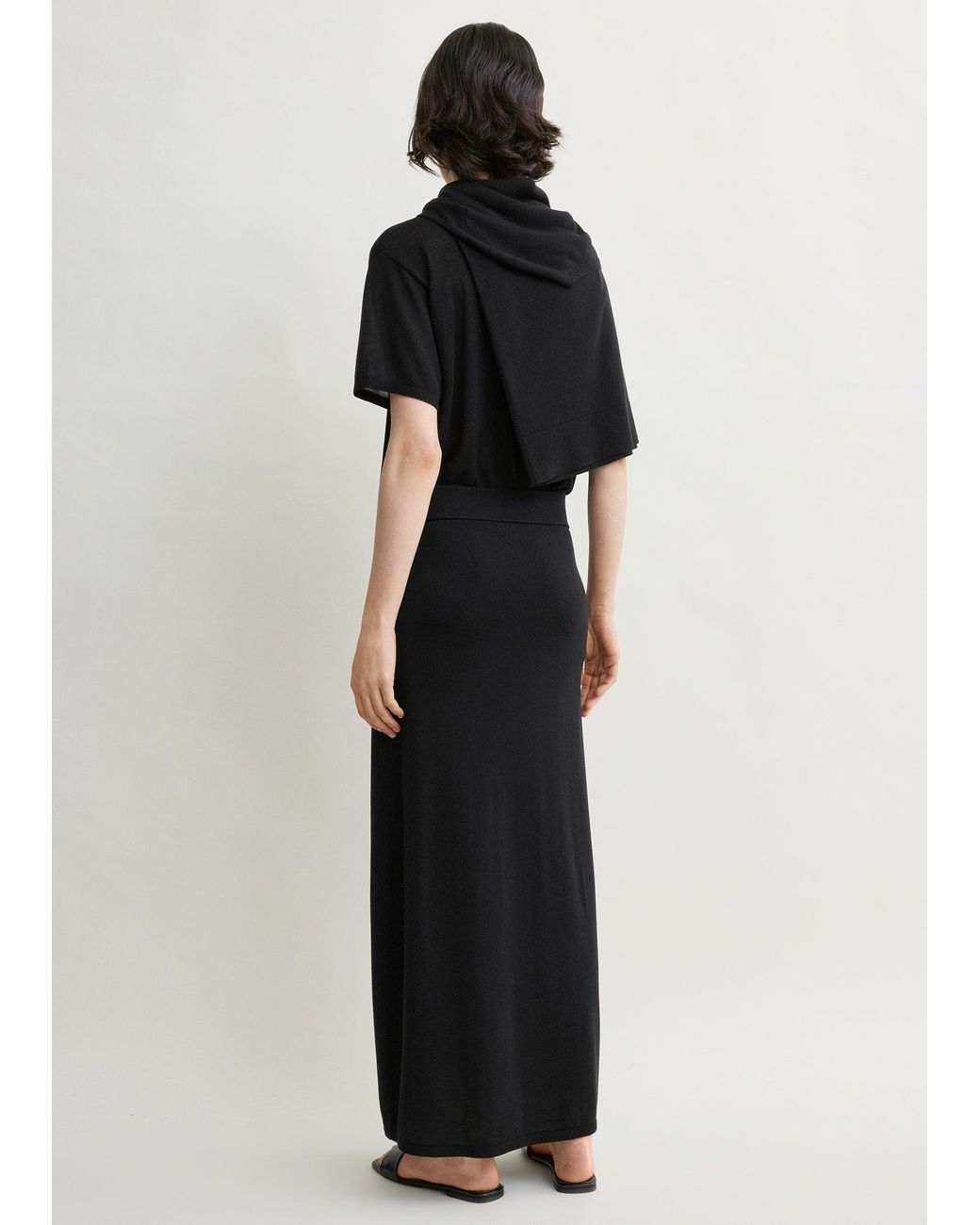 Totême Black Long Knit Skirt