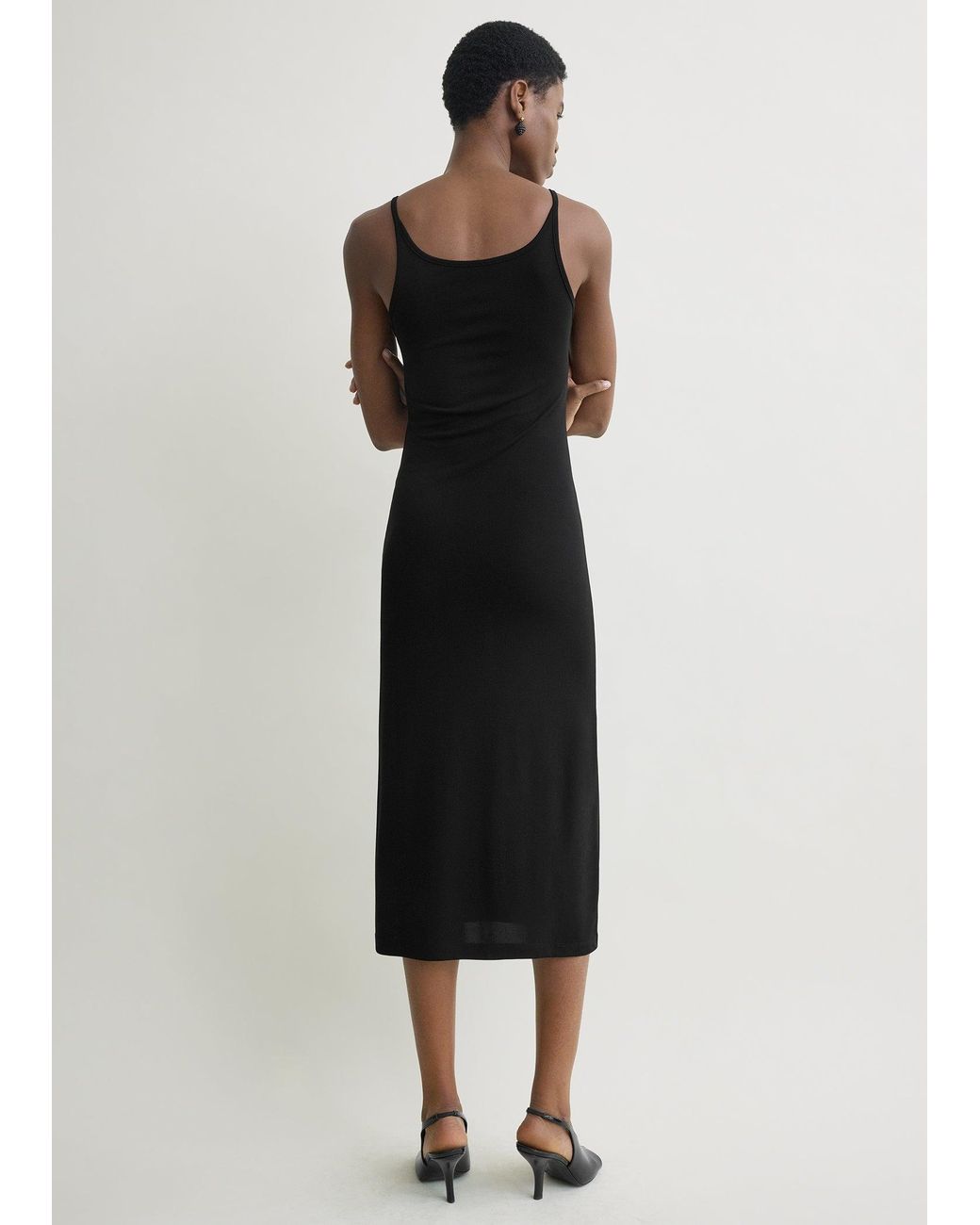Totême Black Fluid Slip Dress