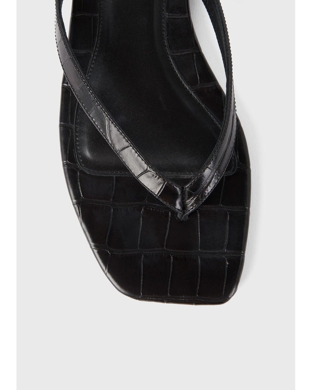 Totême  White Croco-Embossed Flip Flops