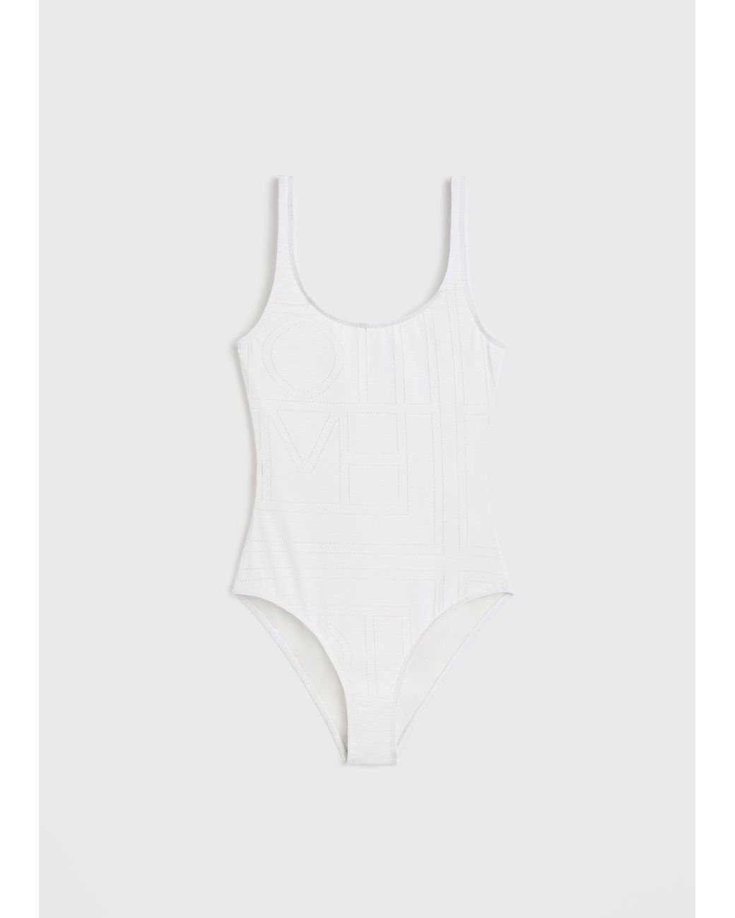 Totême White Monogram Pointelle Swimsuit
