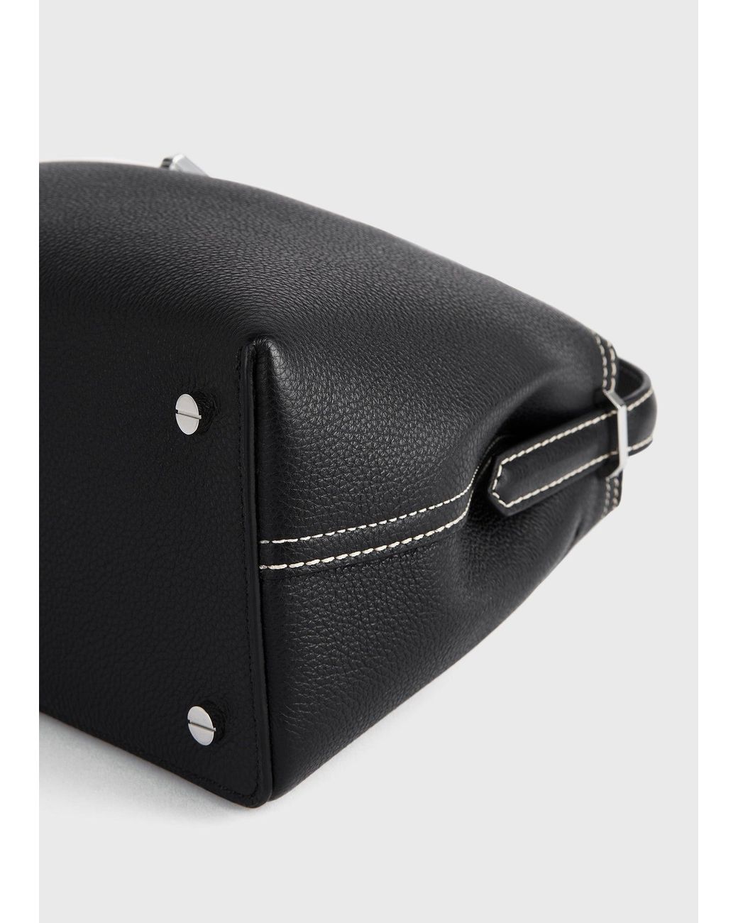 Totême Black T-Lock Grained-Leather Top Handle