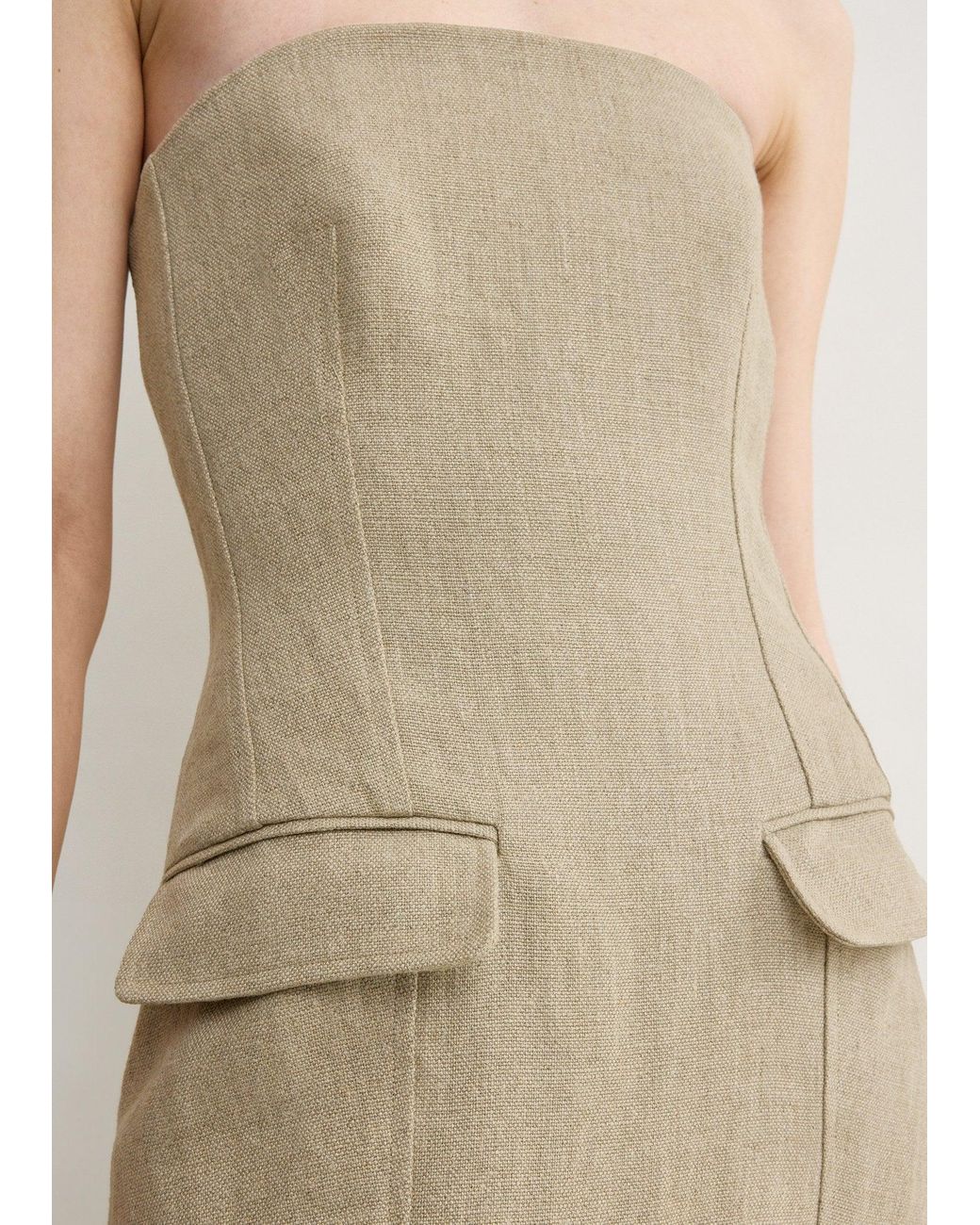 Totême  Natural Strapless Pocket Dress
