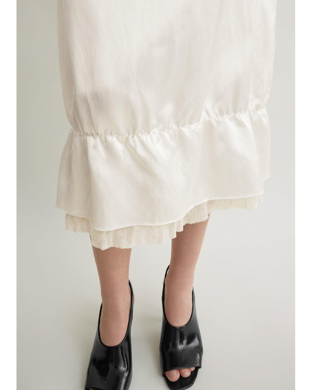 Totême  Natural Layered Satin Skirt