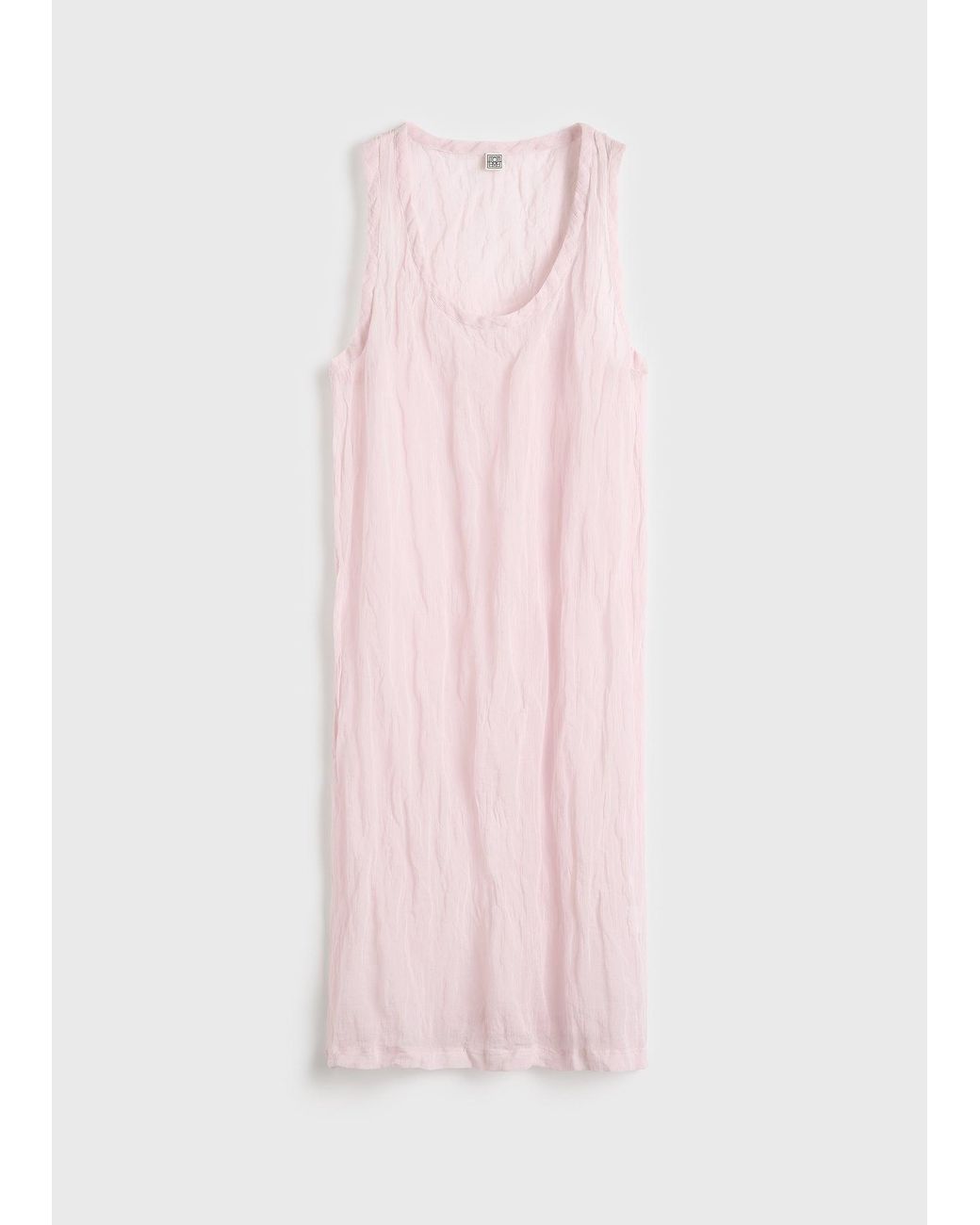 Totême  Pink Crinkled Gauze Tank Dress