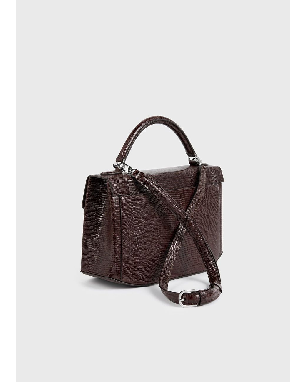Totême Blue Clip Lizard-Embossed Top Handle