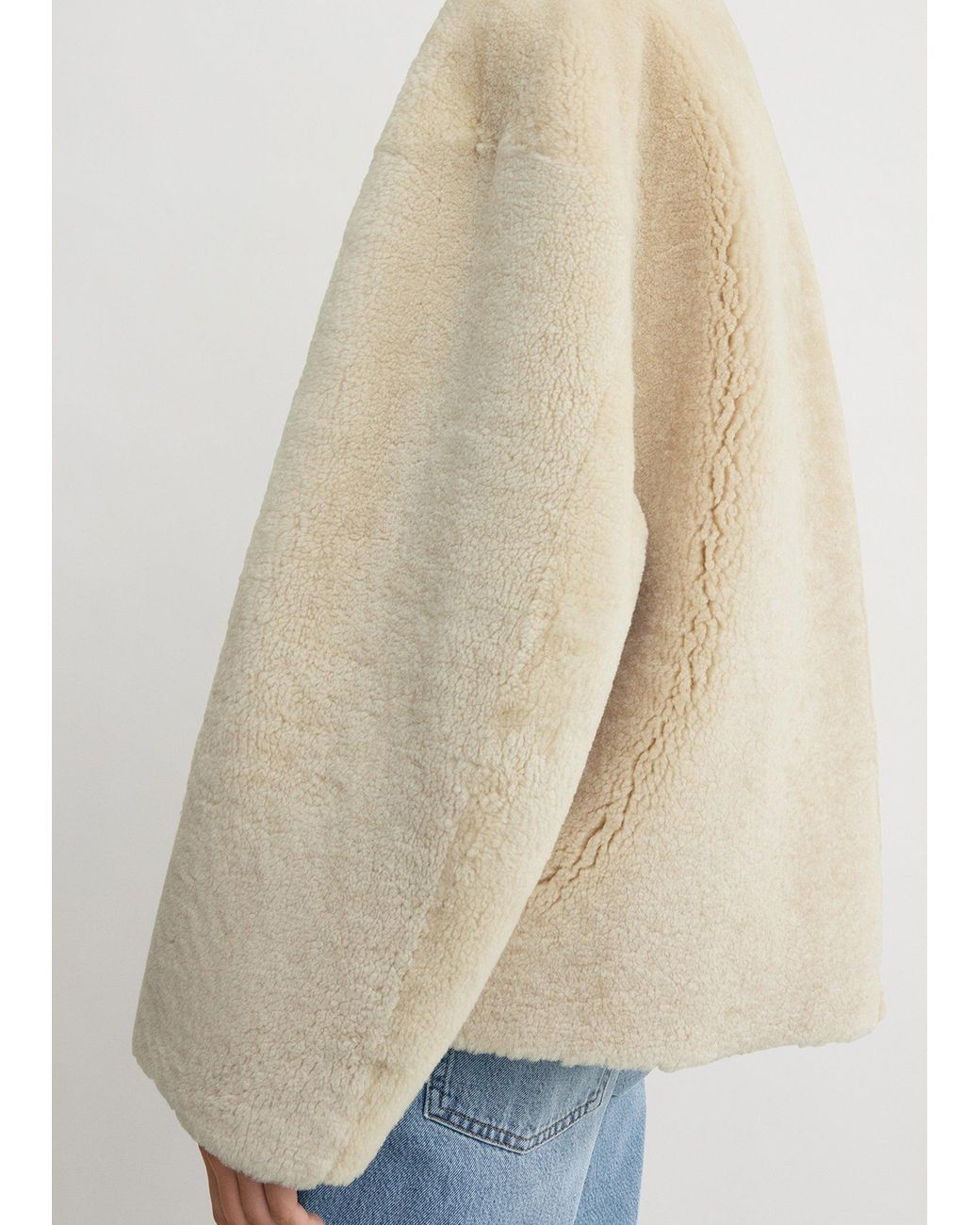 Totême Blue Teddy Shearling Clasp Jacket