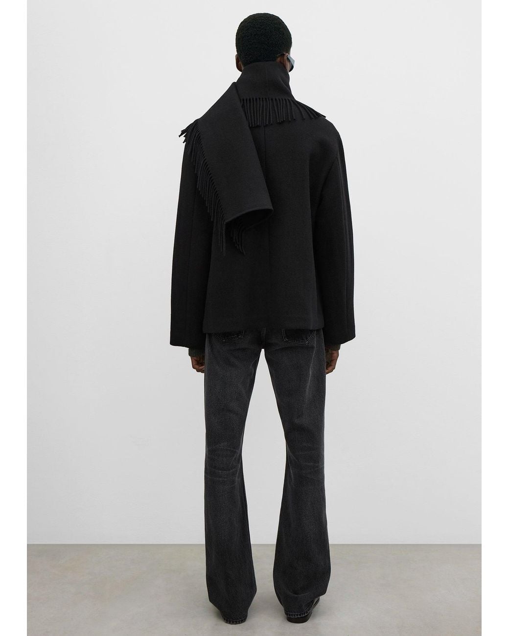 Totême  Black Fringed Scarf Jacket