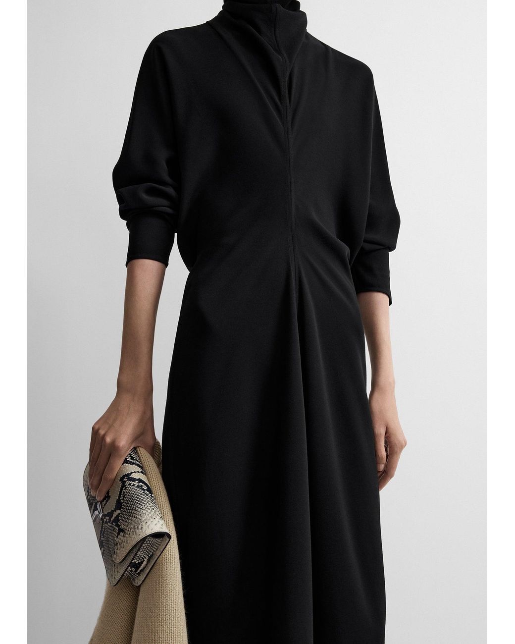 Totême Black Slouch Waist Scarf Dress Petite