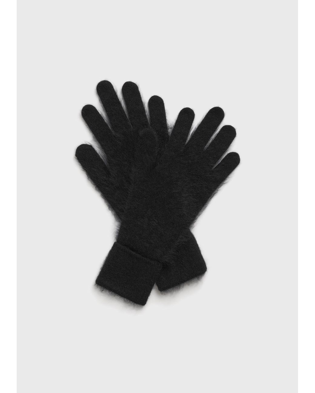 Totême Black Brushed Cashmere Gloves