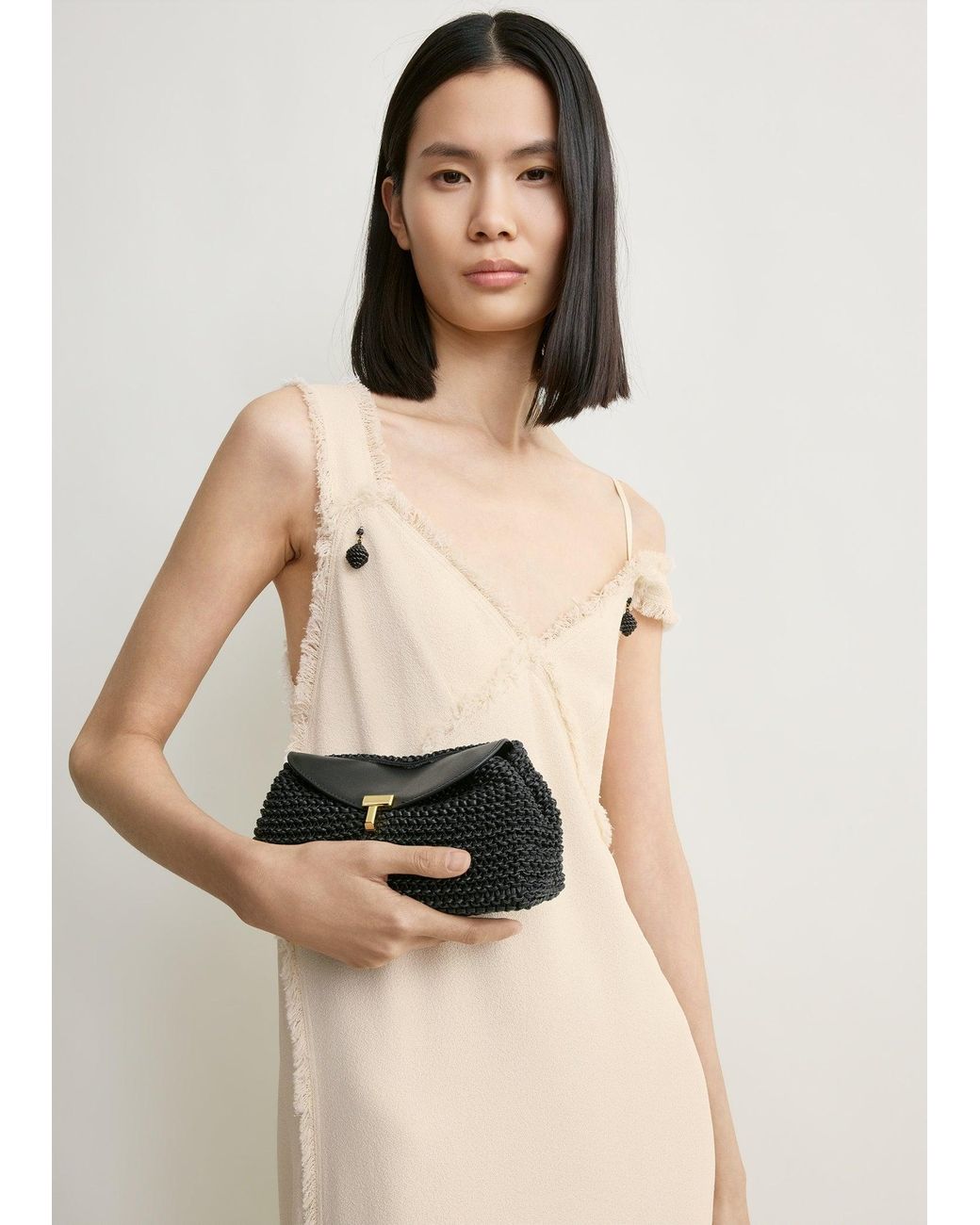 Totême  Natural V-Neck Raw Slip Dress