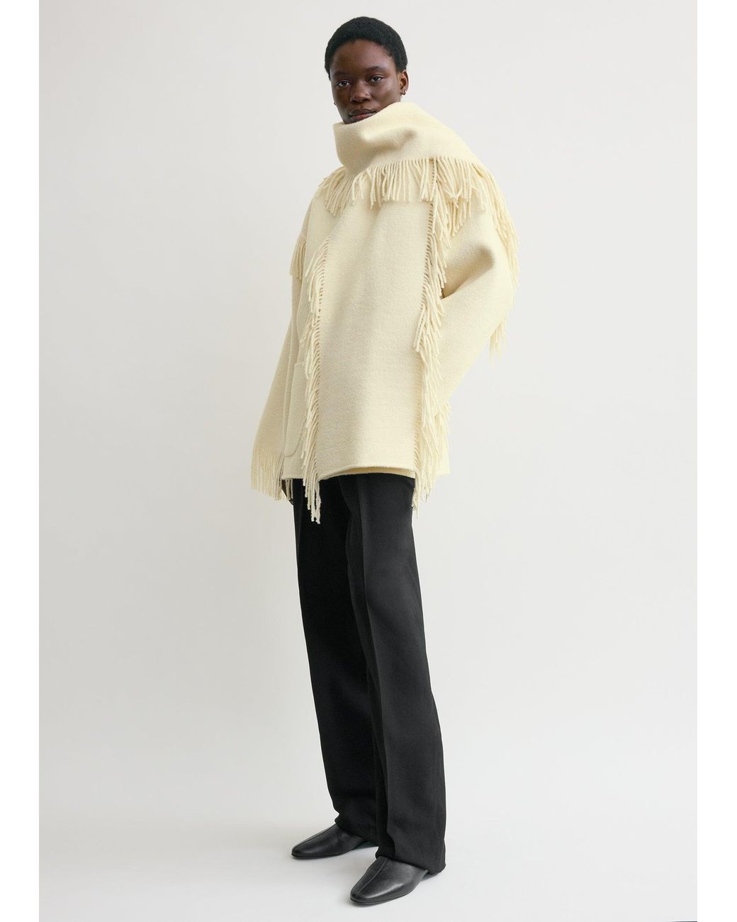 Totême Natural Fringed Scarf Jacket