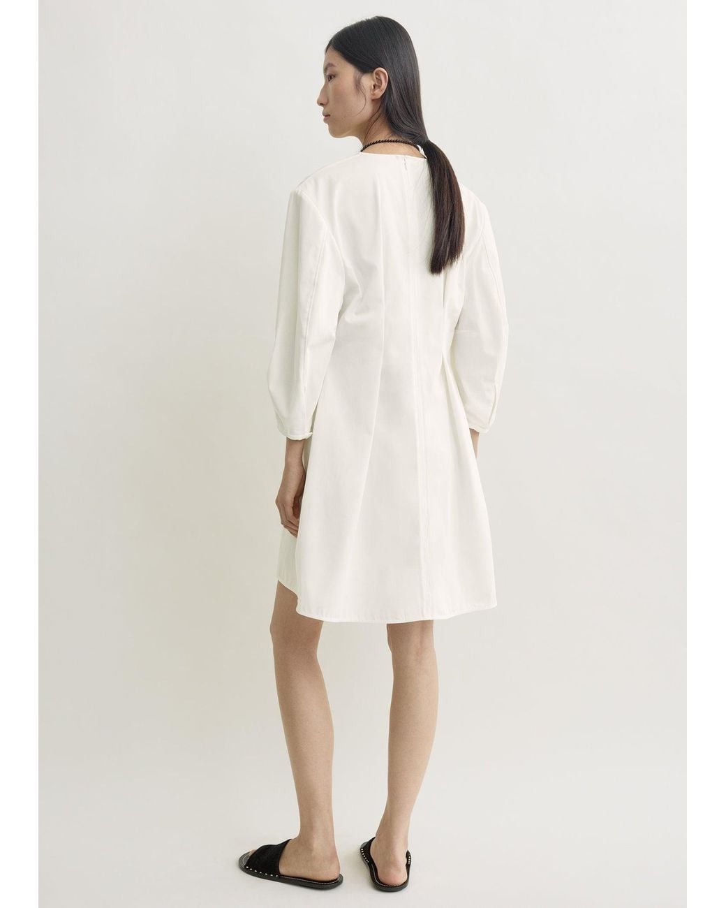 Totême Natural Balloon Sleeve Cotton Dress